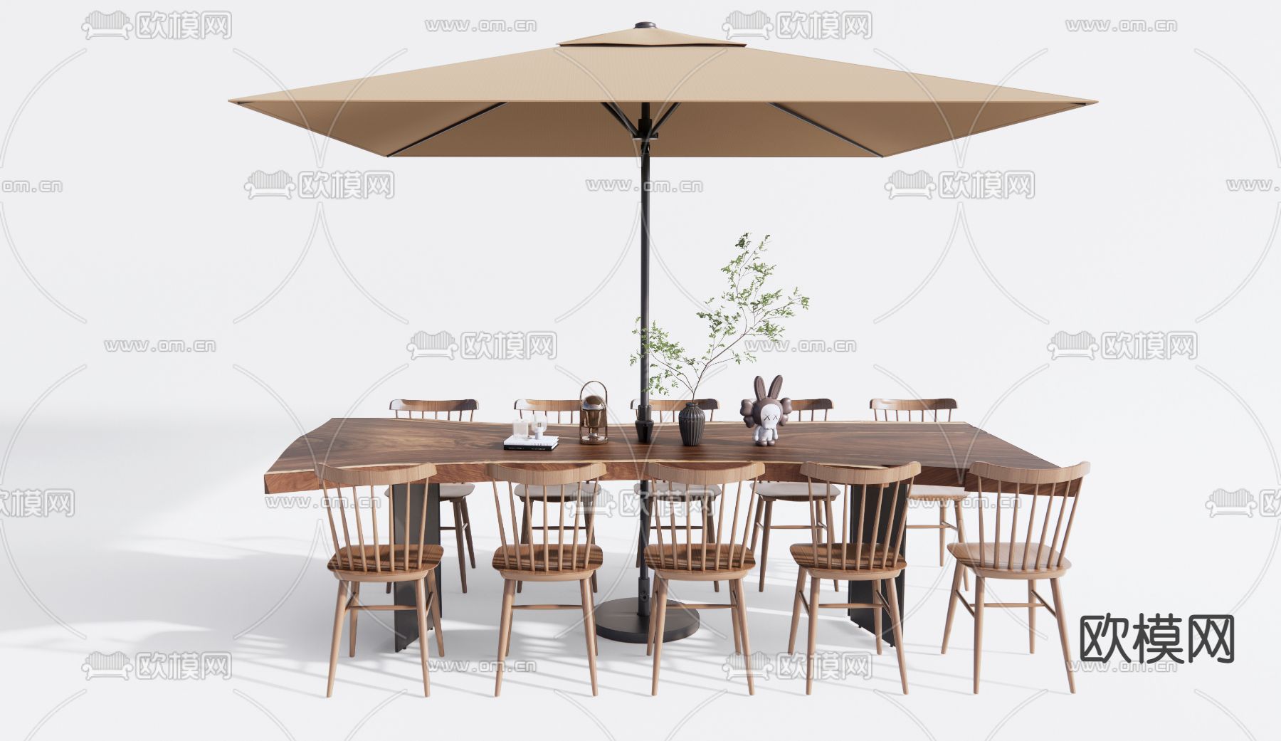 现代户外休闲桌椅3d模型下载