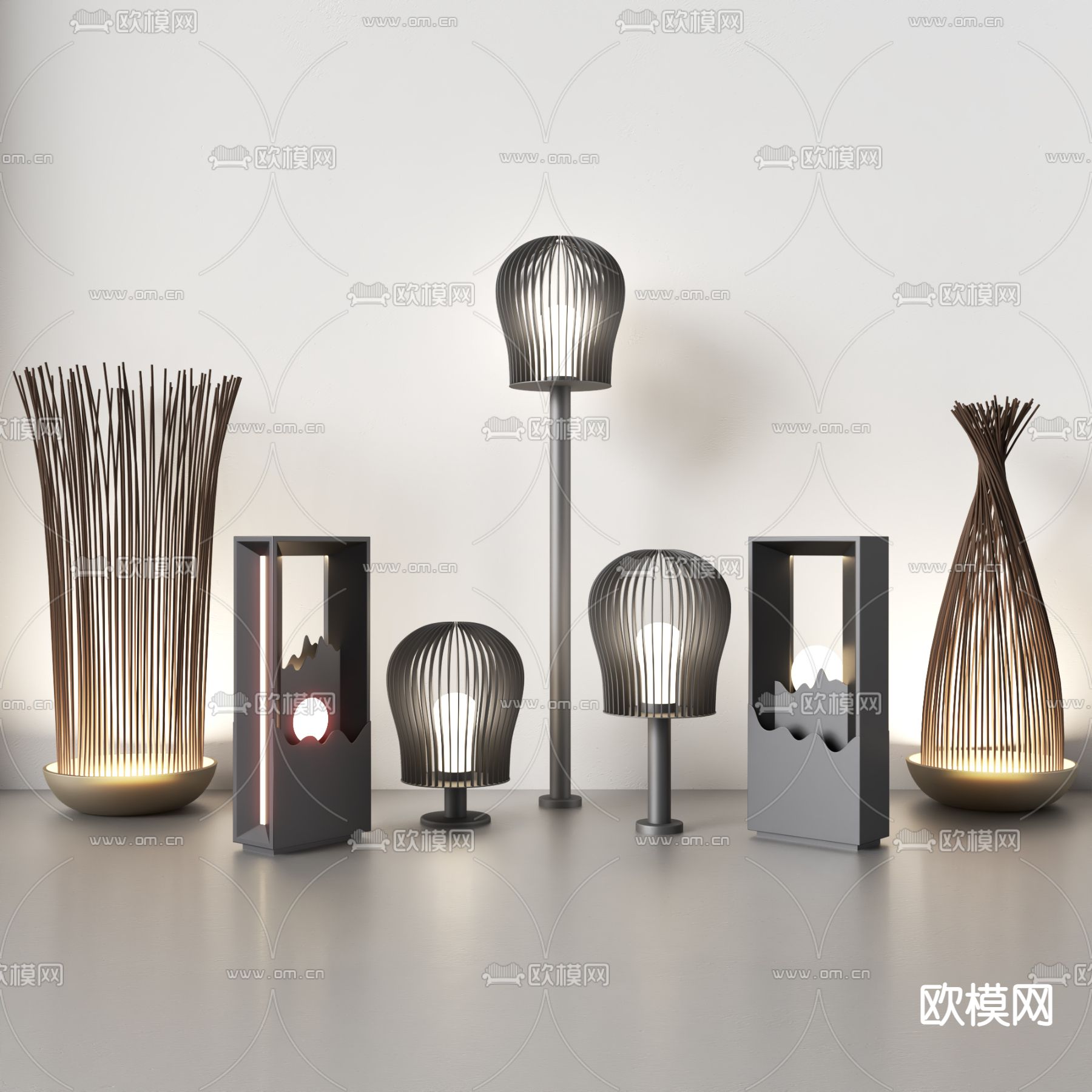 户外草坪灯 庭院灯 景观灯3d模型下载