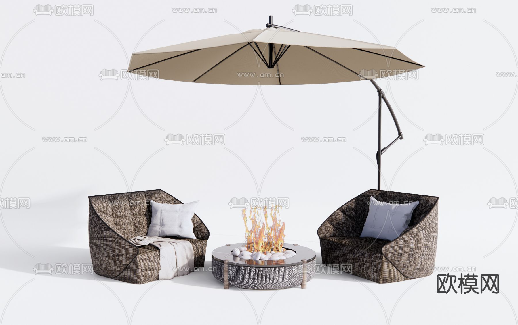 现代户外单人沙发3d模型下载