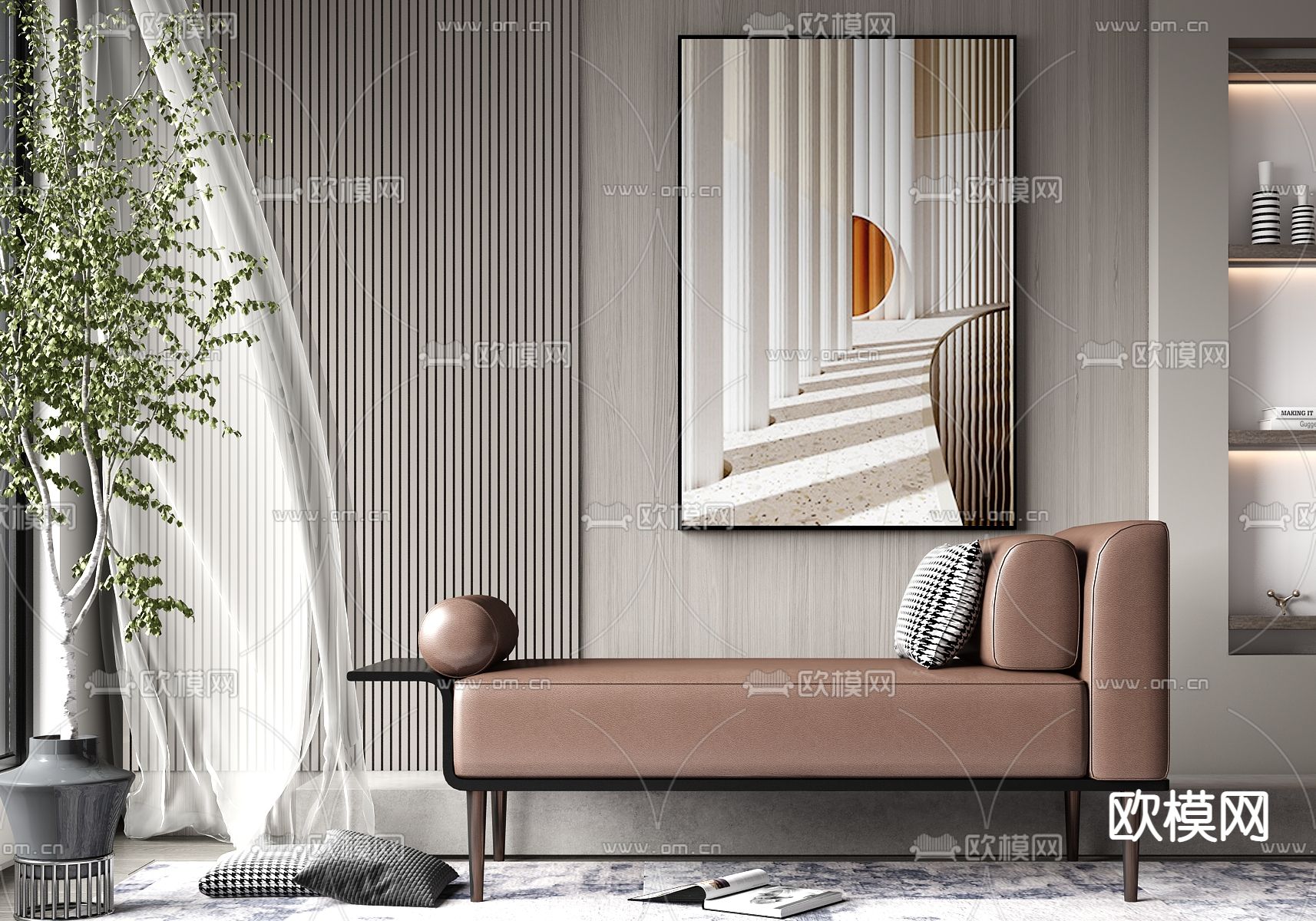 现代贵妃椅 美人榻3d模型下载