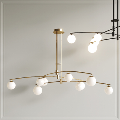 现代灯泡吊灯su模型