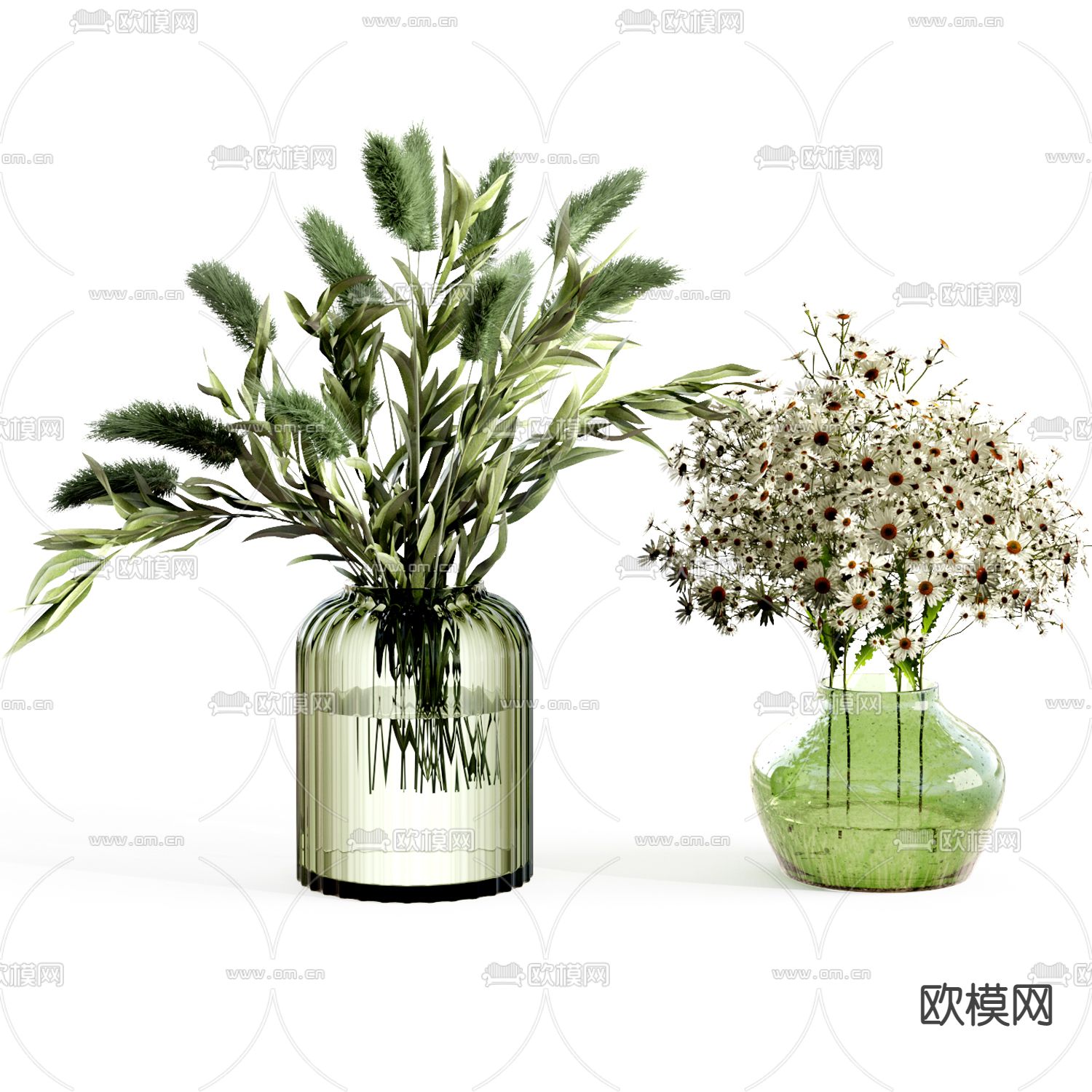 水养绿植 花瓶花艺 插花3d模型下载