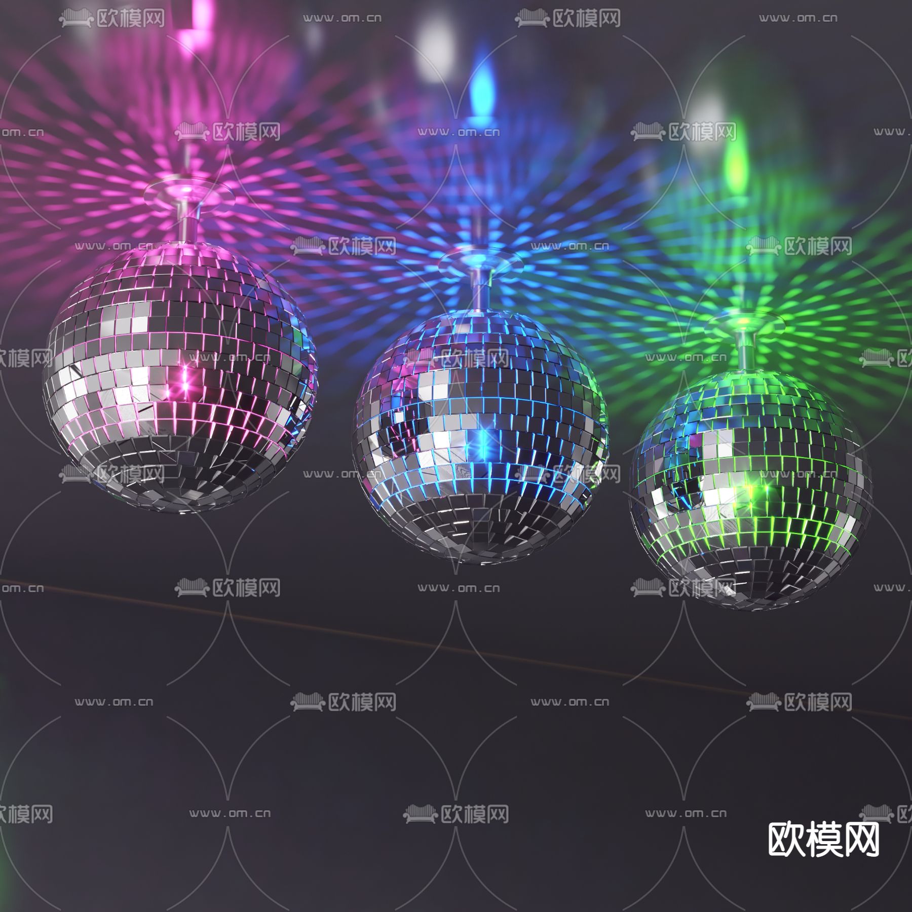 KTV宇宙球灯 魔球灯 彩球灯3d模型下载