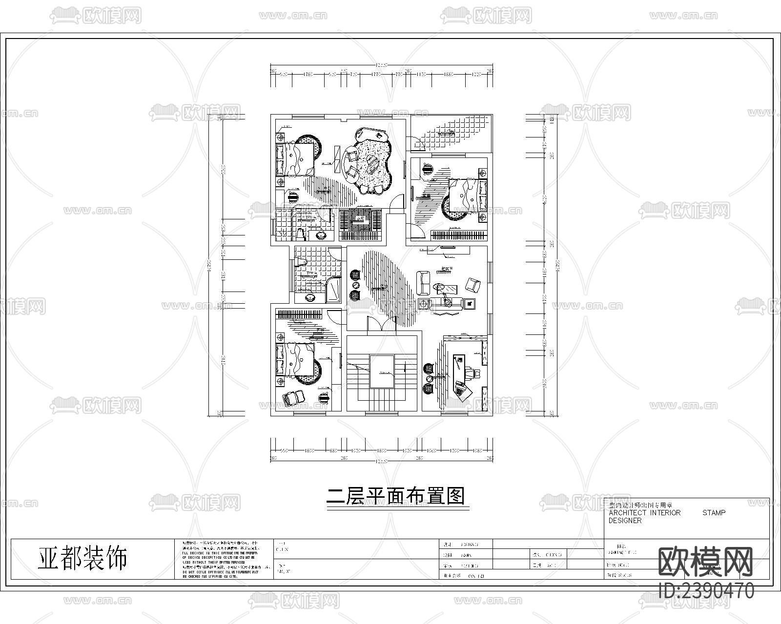 300平方 自建别墅CAD施工图下载（渲染图5）