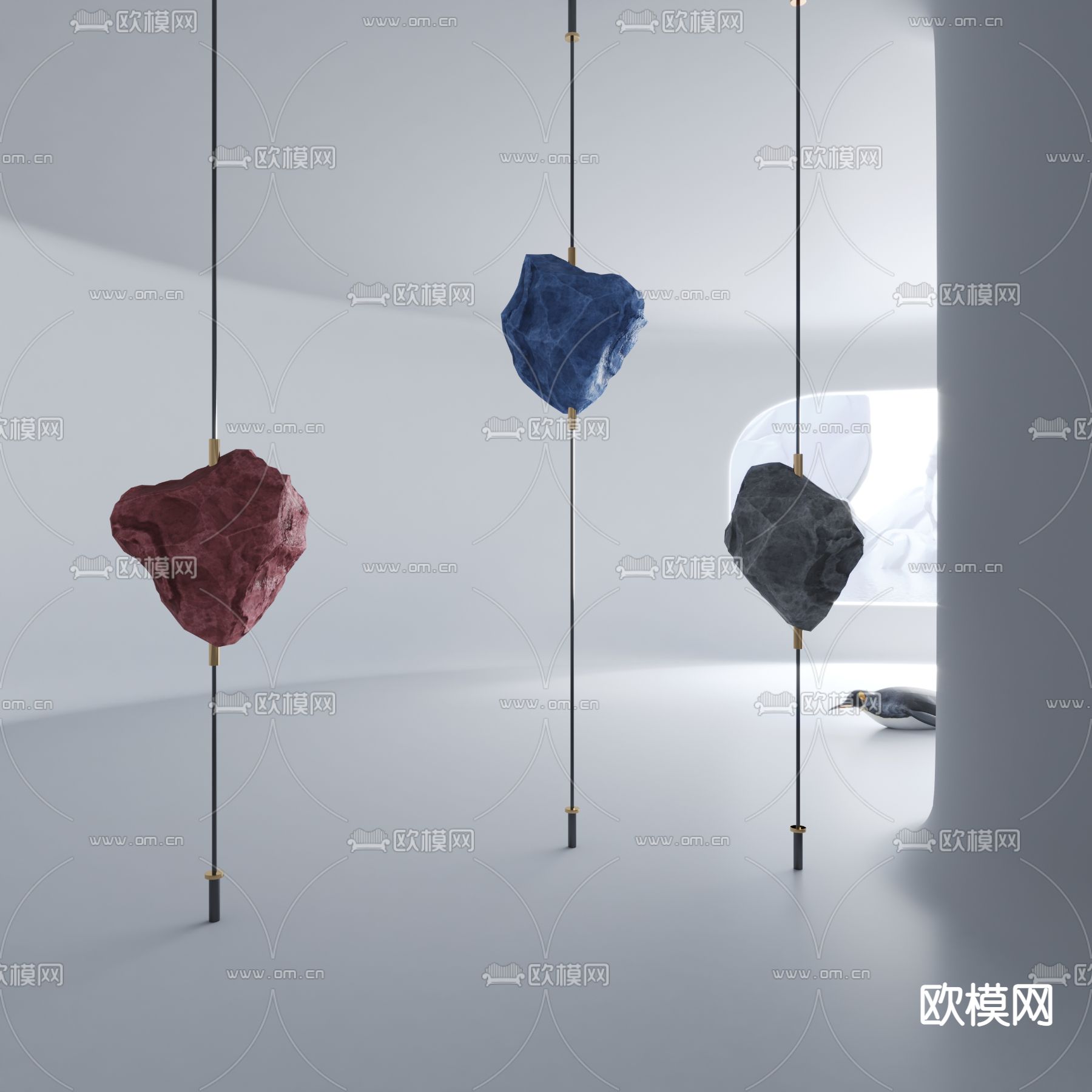 岩石雕塑 摆件3d模型下载