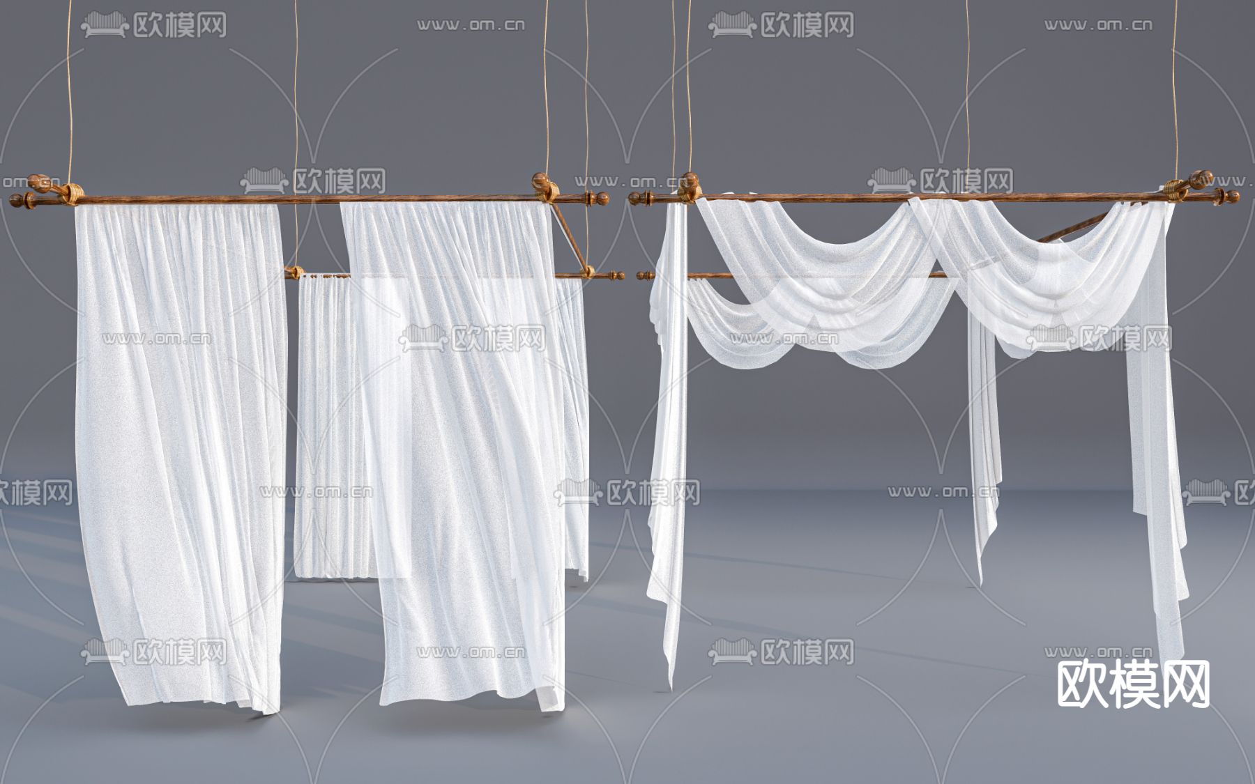 现代帷幔纱帘su模型下载_ID12218013_sketchup模型下载-欧模网