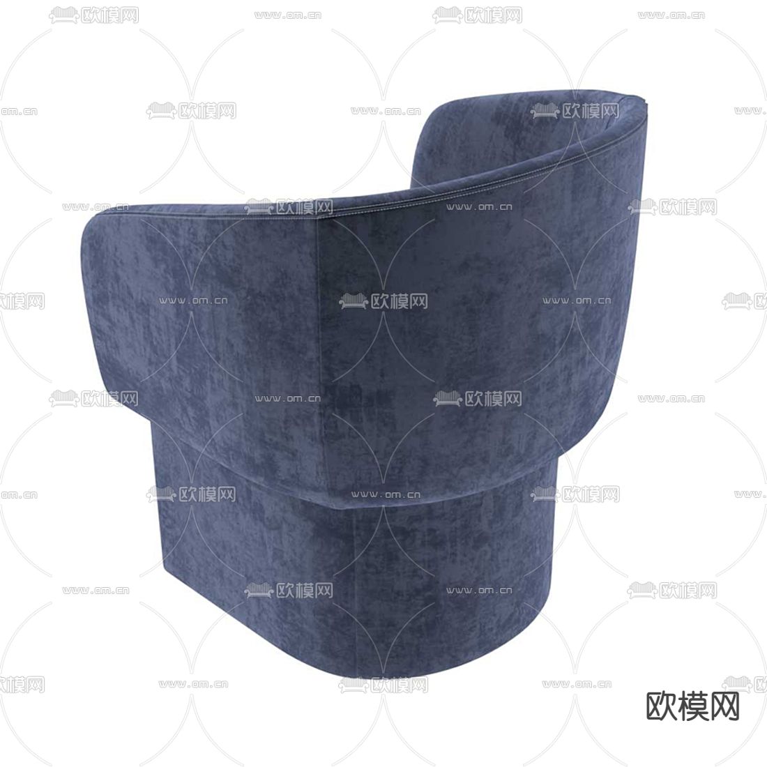 现代布艺休闲椅3d模型下载（渲染图3）