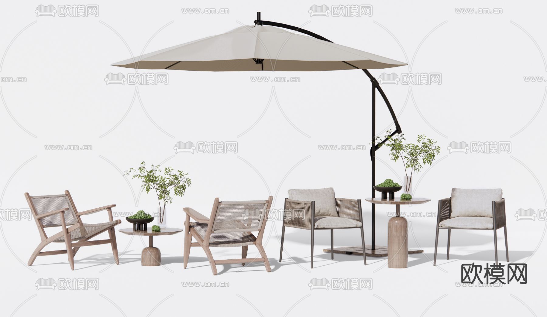 户外休闲桌椅3d模型下载