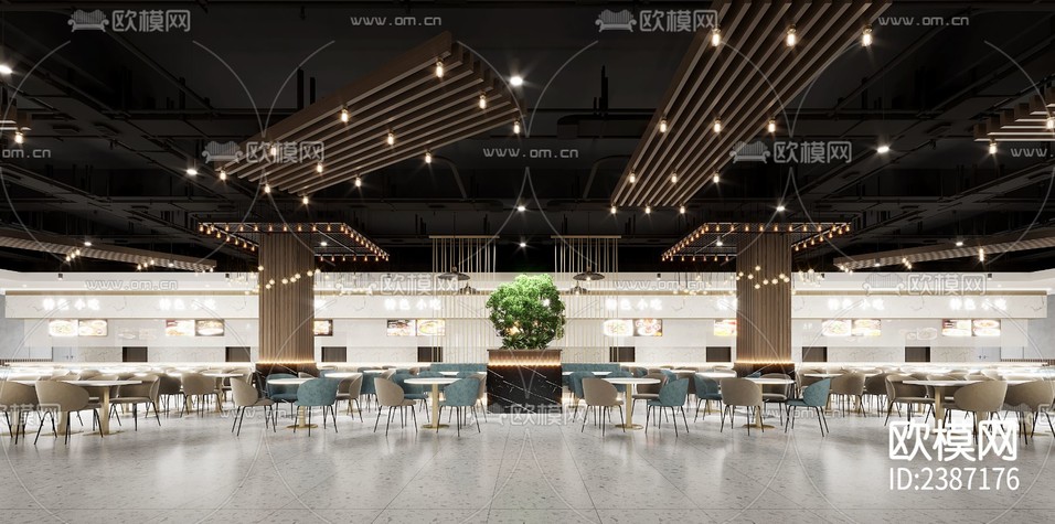 學(xué)校食堂CAD施工圖下載(渲染圖1)