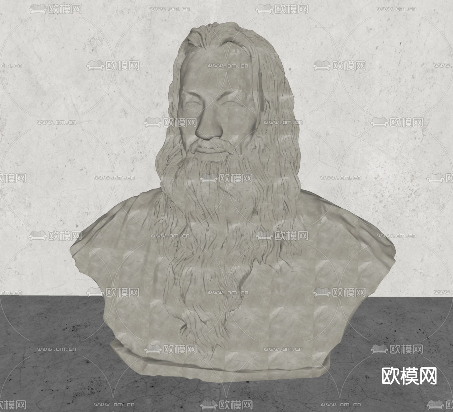 欧式人物石像雕塑su模型下载（渲染图2）