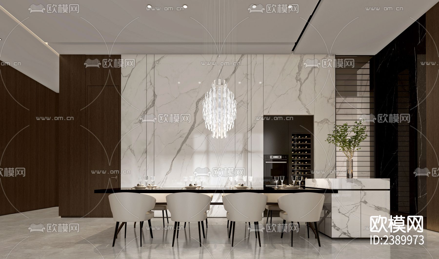 新中式大平层样板间CAD施工图-免费3dmax模型库-欧模网