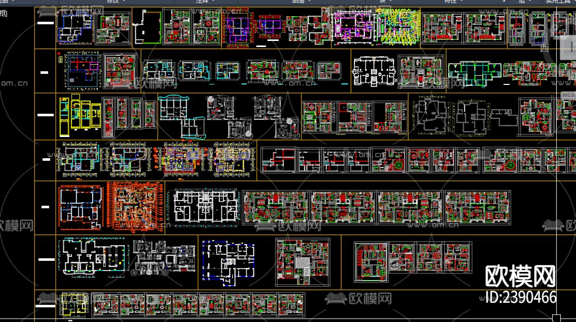 500套户型优化CAD图库下载（渲染图6）