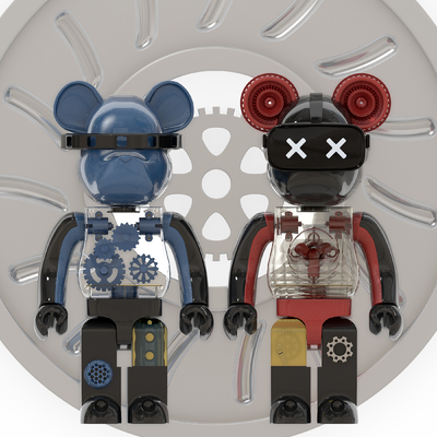  现代潮玩暴力熊公仔su模型 