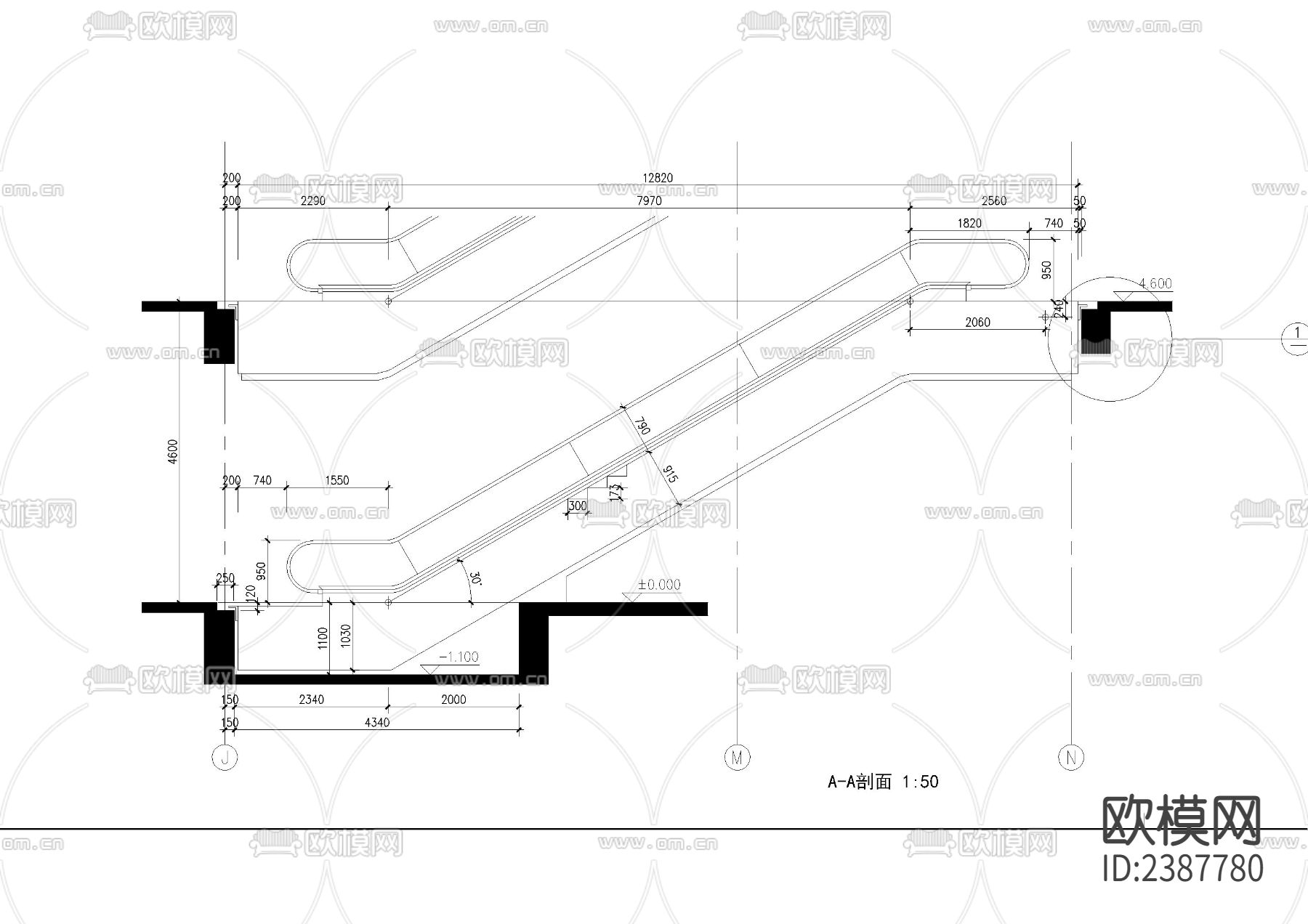 自动扶梯及电梯CAD节点大样下载（渲染图3）
