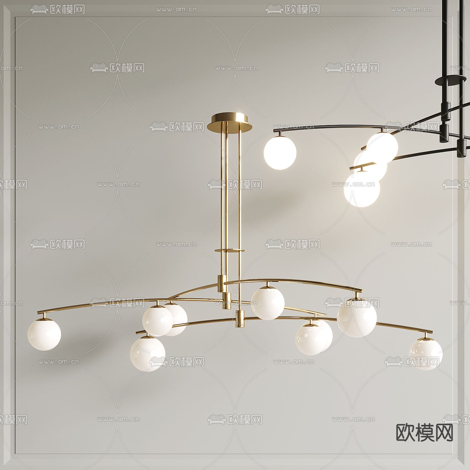 现代灯泡吊灯su模型