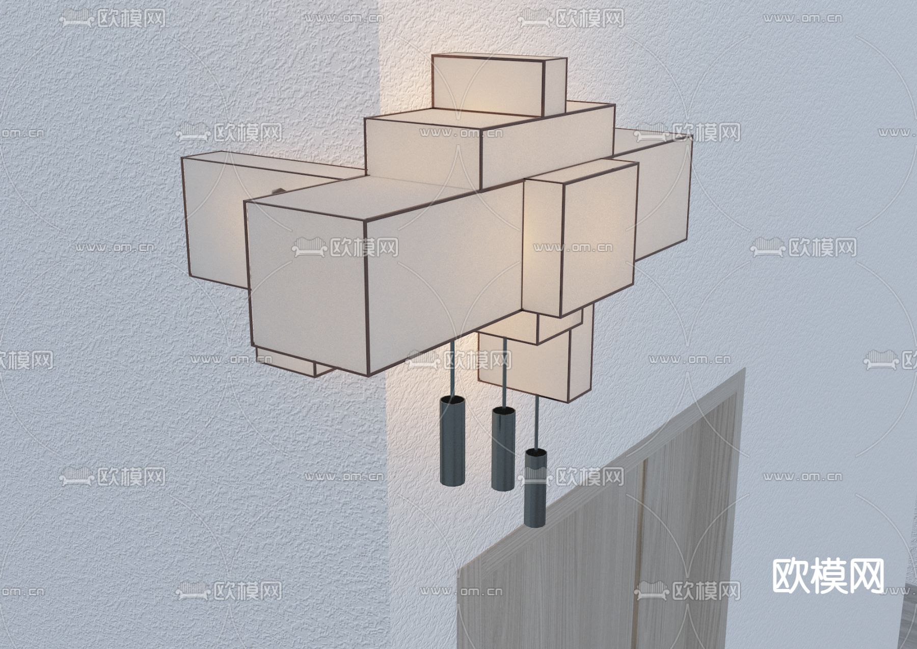 现代几何转角壁灯免费3d模型下载_ID12216970_3dmax免费模型-欧模网