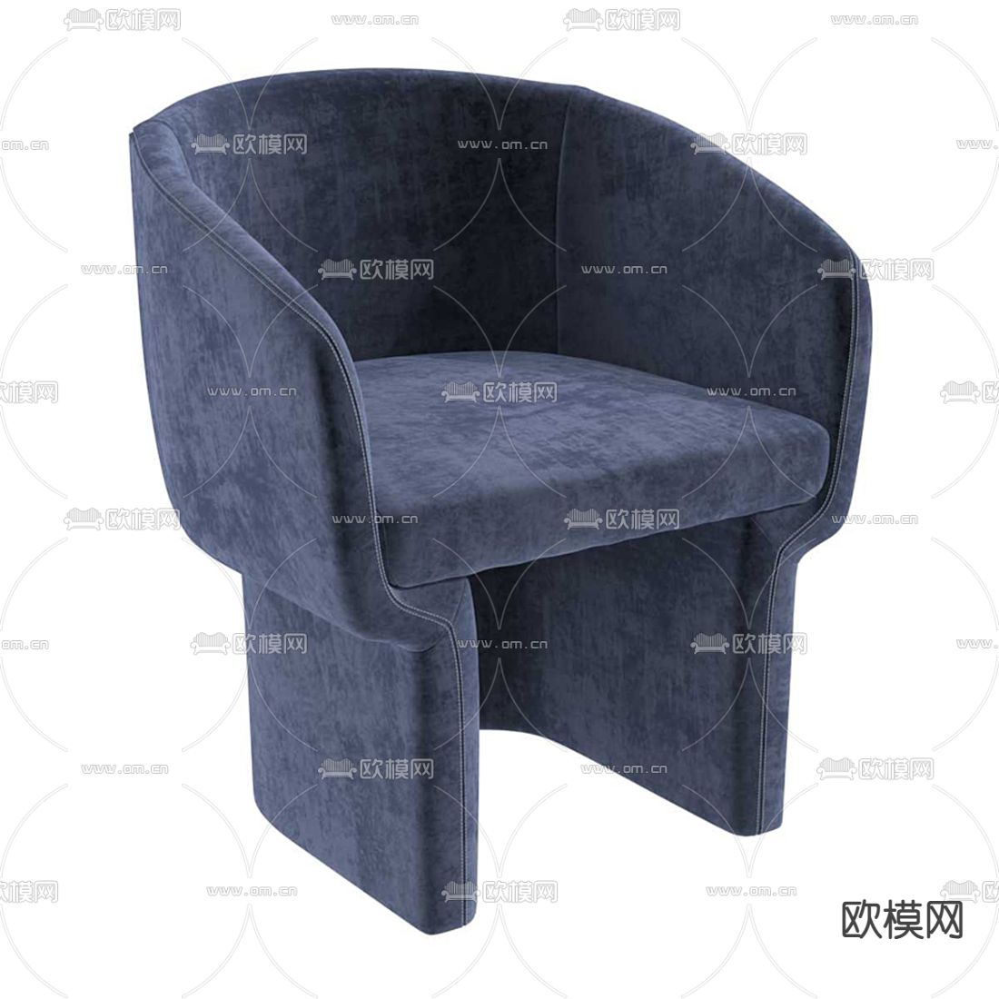 现代布艺休闲椅3d模型下载（渲染图1）