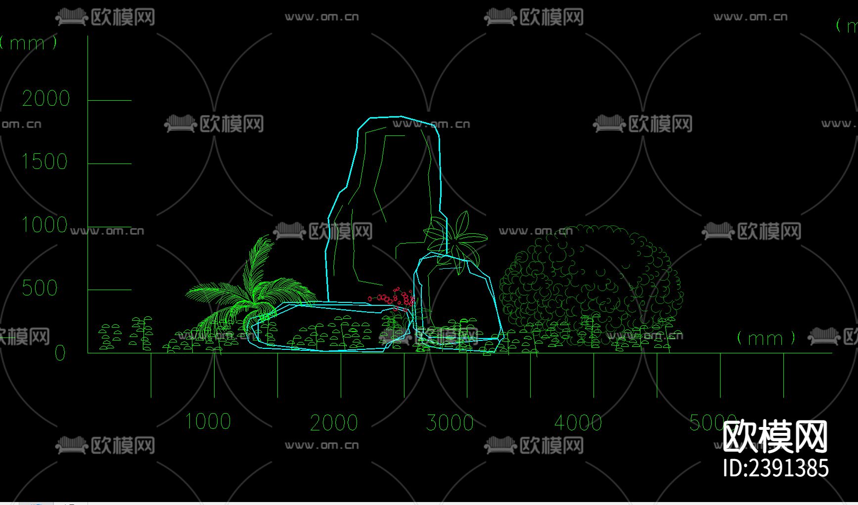 假山CAD施工图下载（渲染图2）