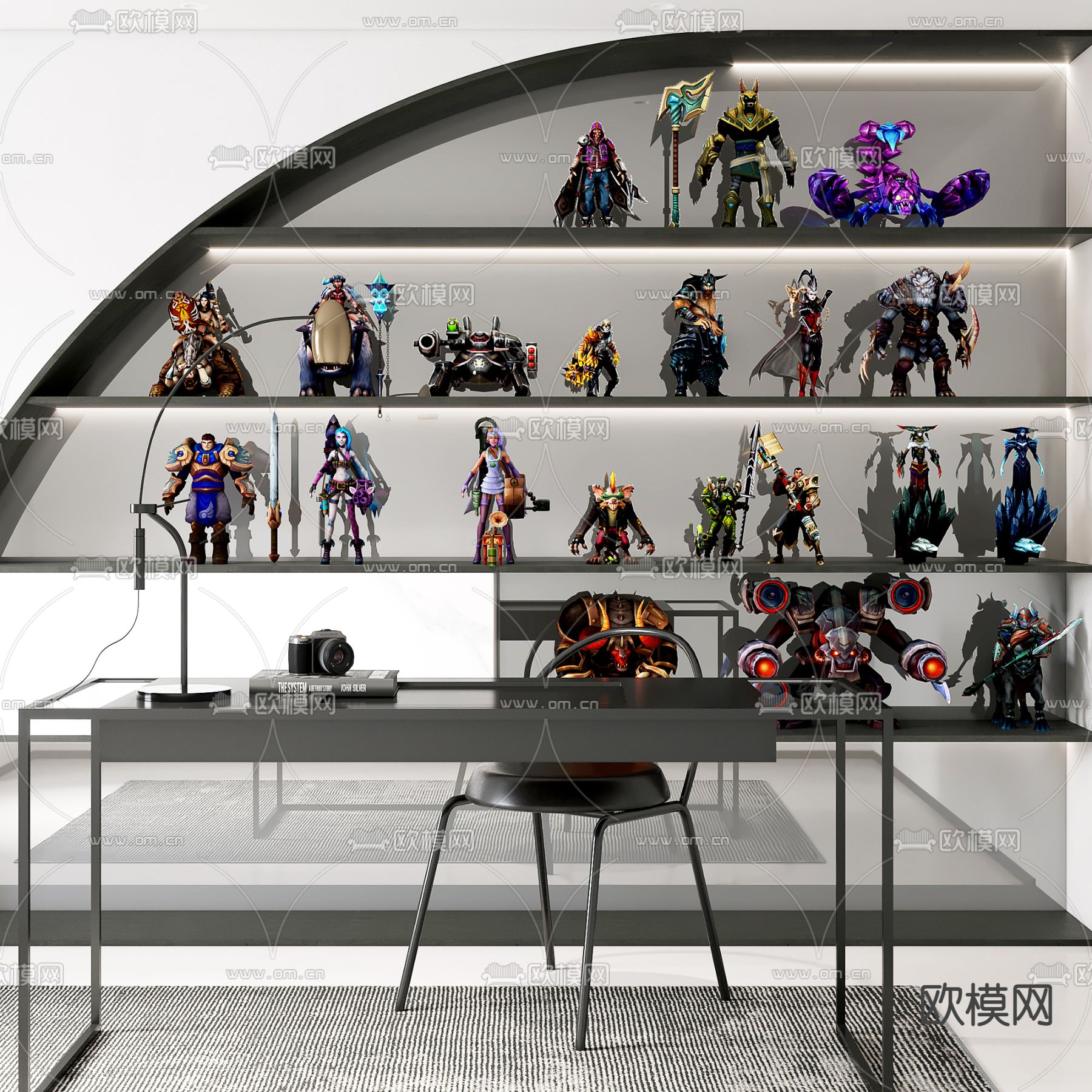 英雄联盟英雄群像潮玩 手办su模型下载（渲染图1）