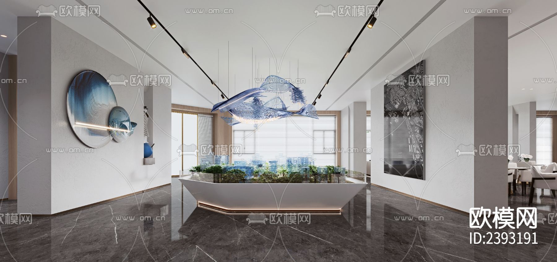 售楼处样板间CAD施工图下载（渲染图6）