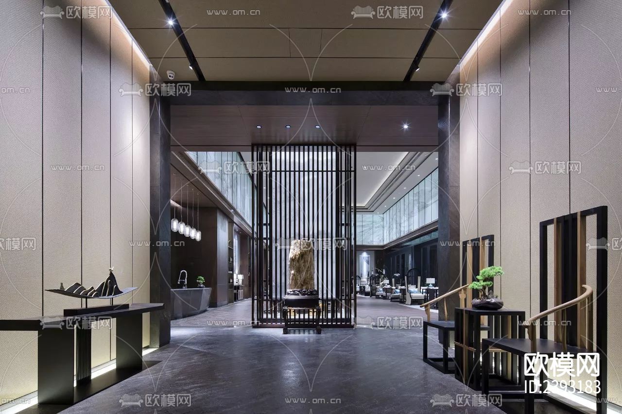 售楼处样板间CAD施工图下载（渲染图5）