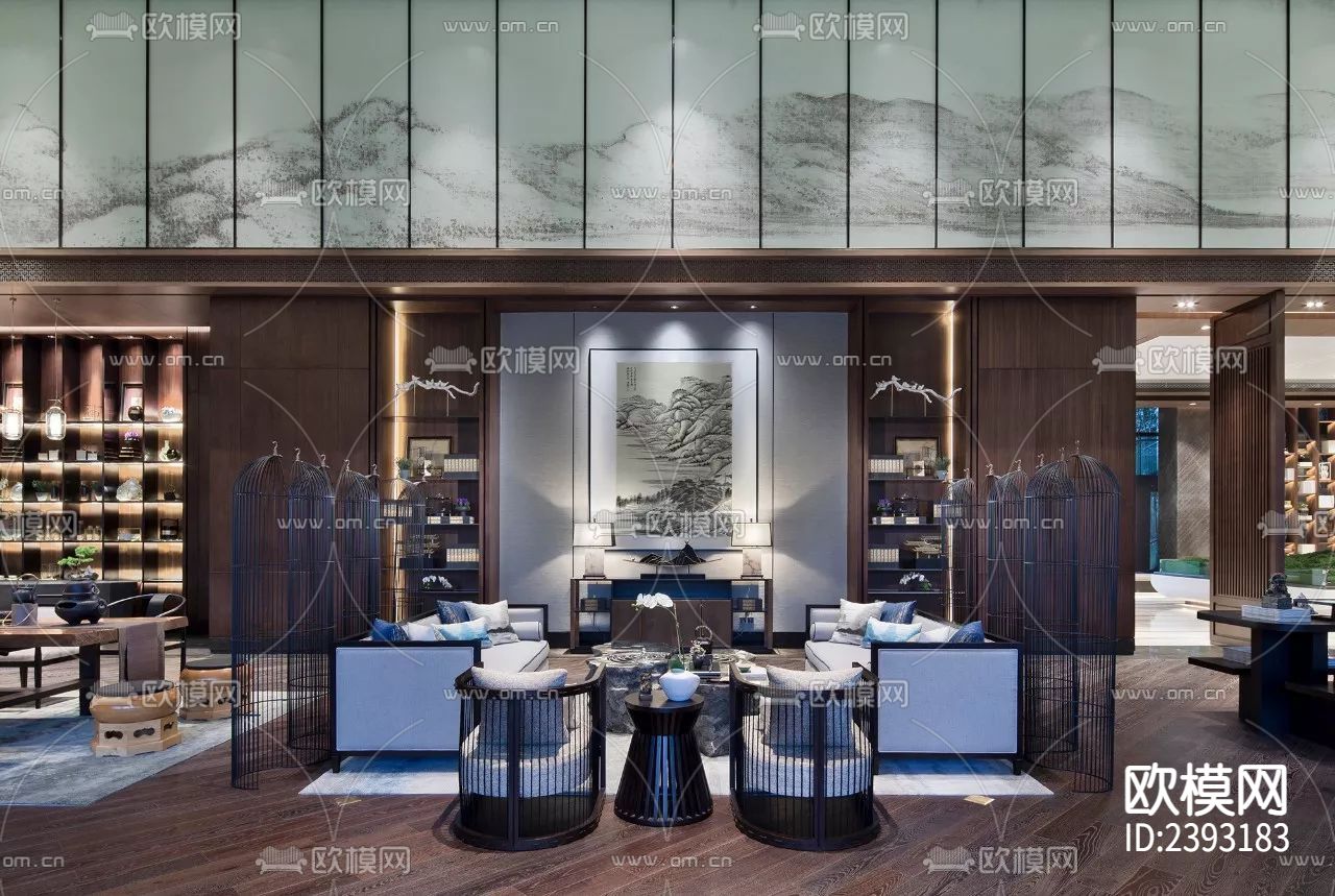 售楼处样板间CAD施工图下载（渲染图6）