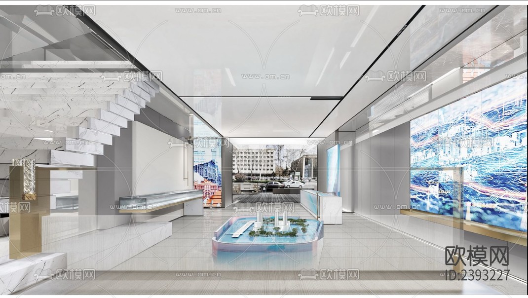 售楼处样板间CAD施工图-免费3dmax模型库-欧模网