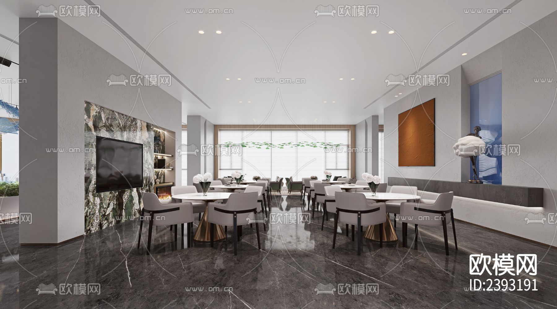 售楼处样板间CAD施工图下载（渲染图3）