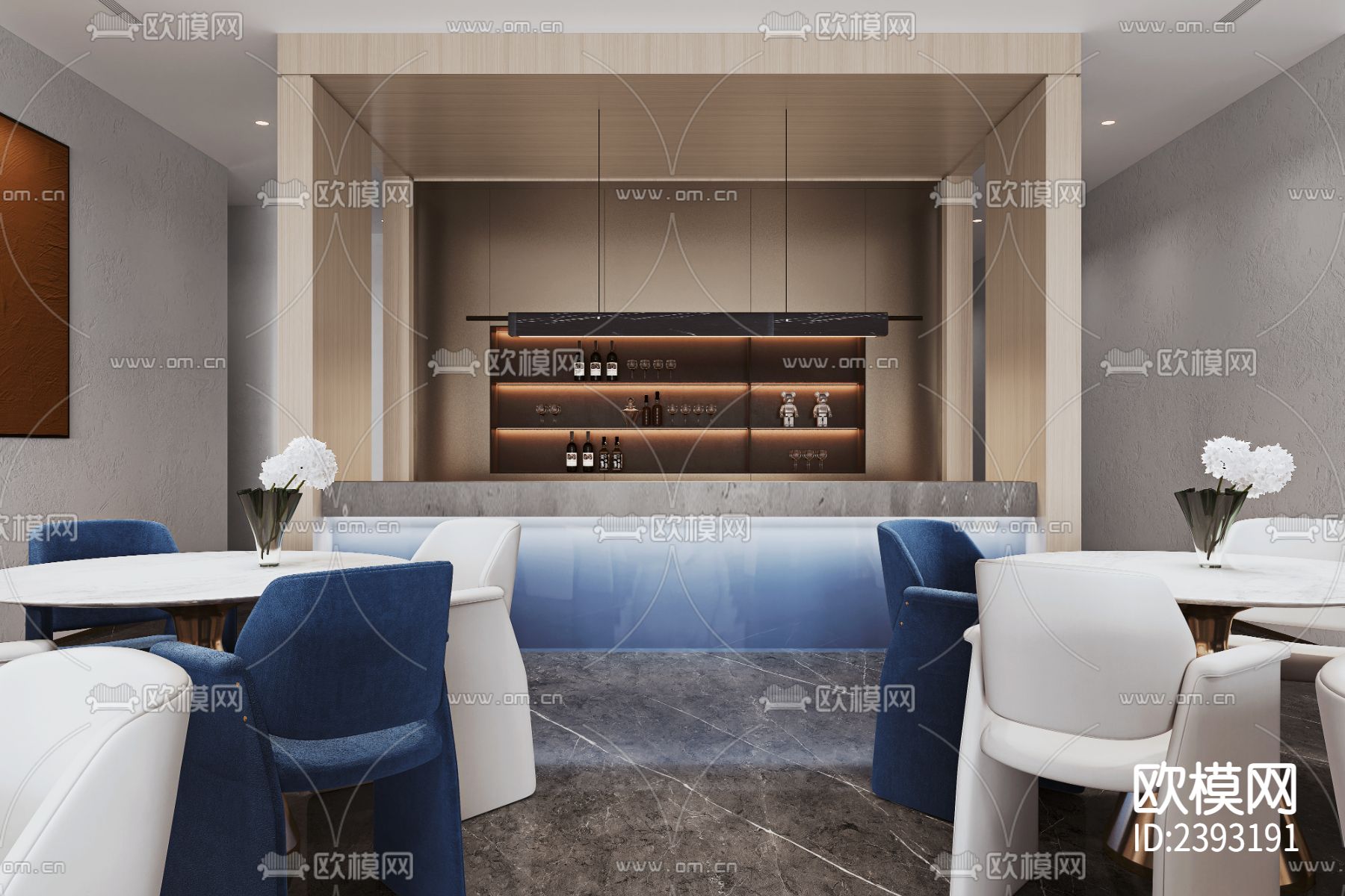 售楼处样板间CAD施工图下载（渲染图7）