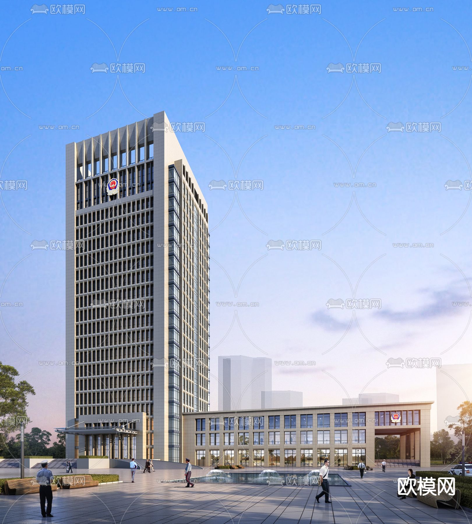 政府 行政楼外观3d模型下载_ID12219823_3dmax免费模型-欧模网