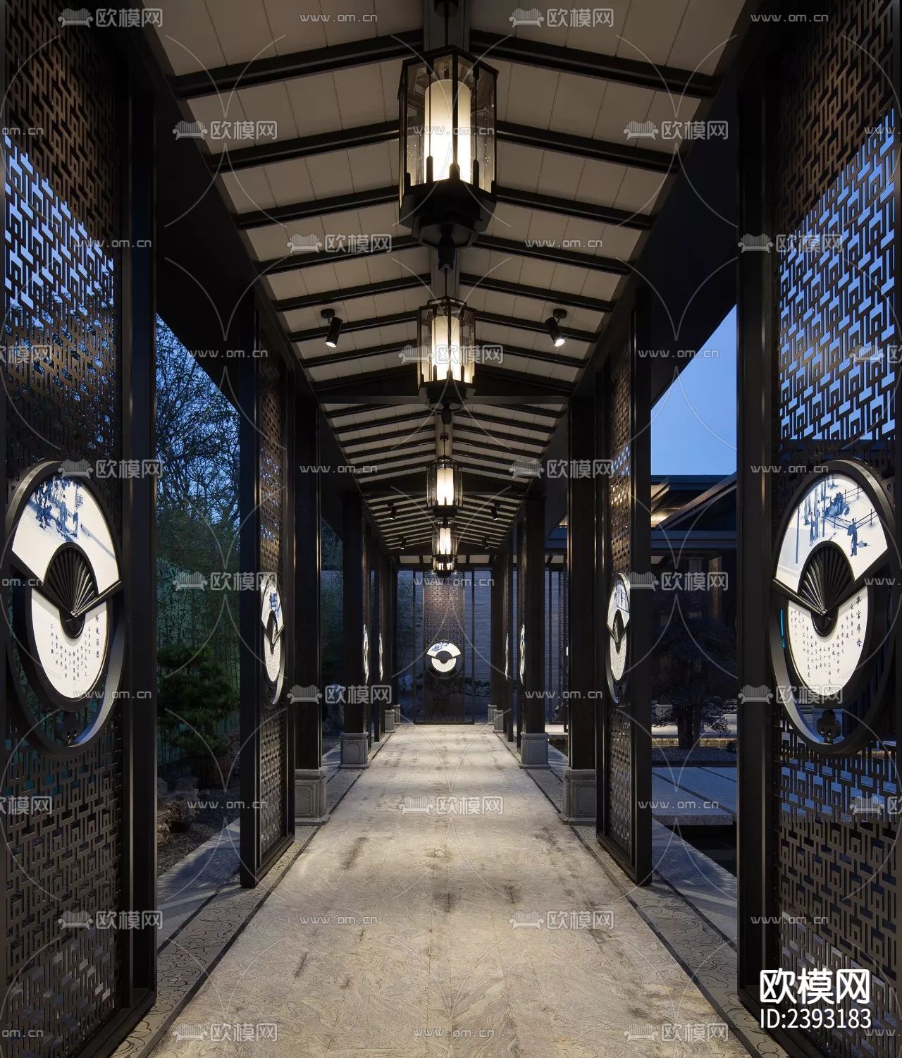 售楼处样板间CAD施工图下载（渲染图9）