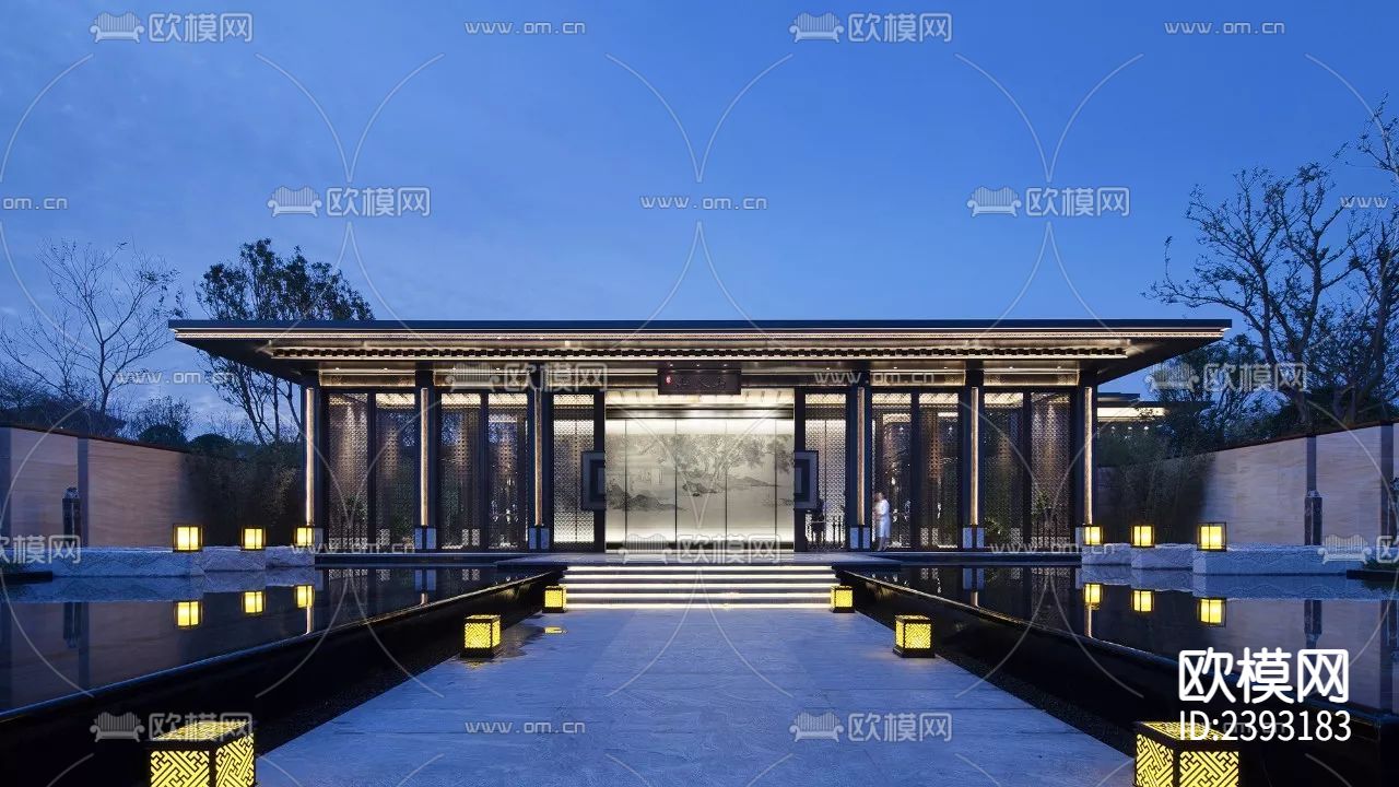 售楼处样板间CAD施工图下载（渲染图1）