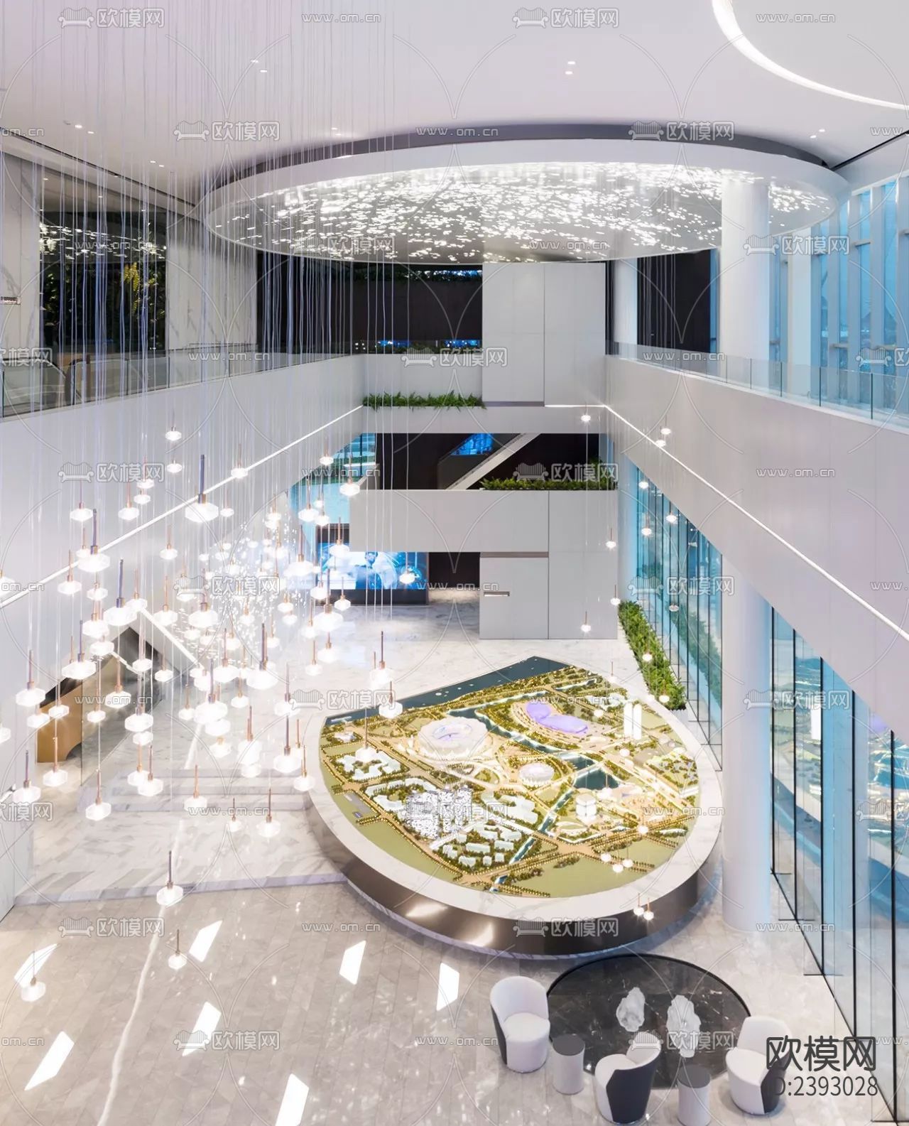 杭州壹号院美学馆CAD施工图下载（渲染图4）