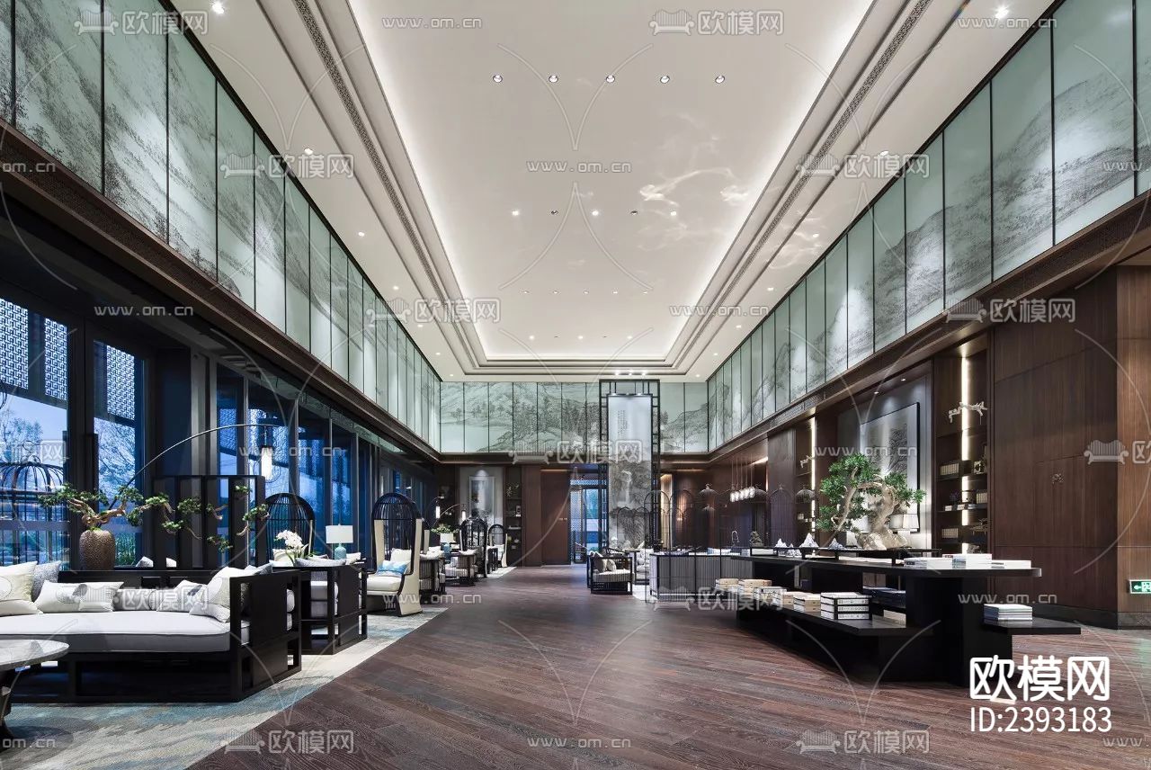 售楼处样板间CAD施工图下载（渲染图3）