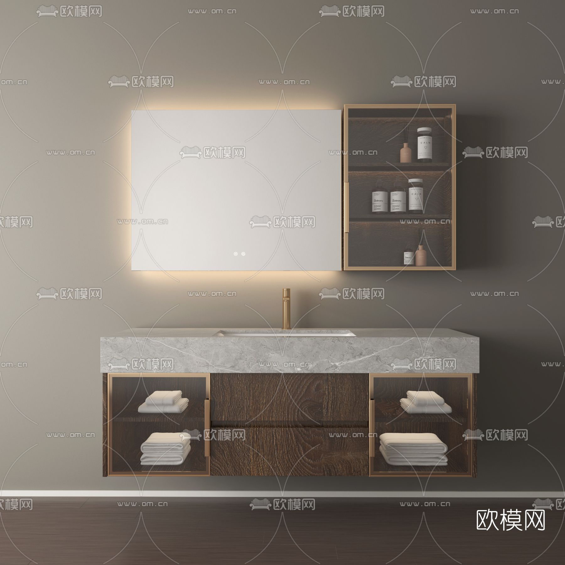 现代洗手台 浴室柜3d模型下载