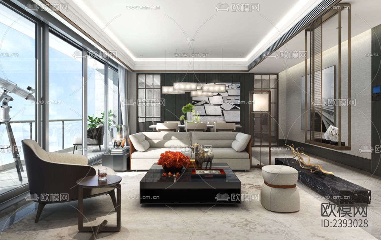 杭州壹号院美学馆CAD施工图下载（渲染图5）