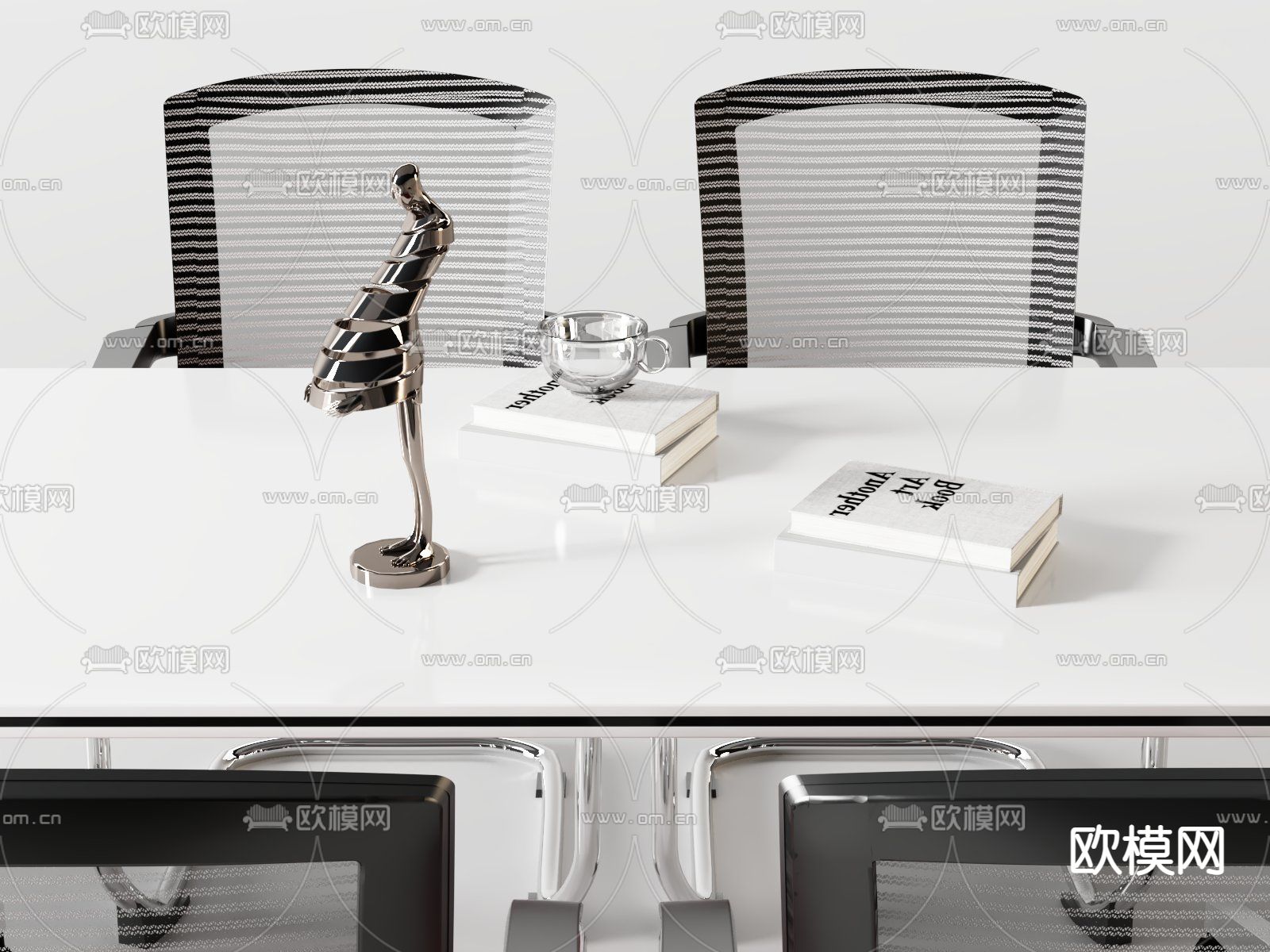 现代洽谈桌 小会议桌3d模型下载（渲染图2）