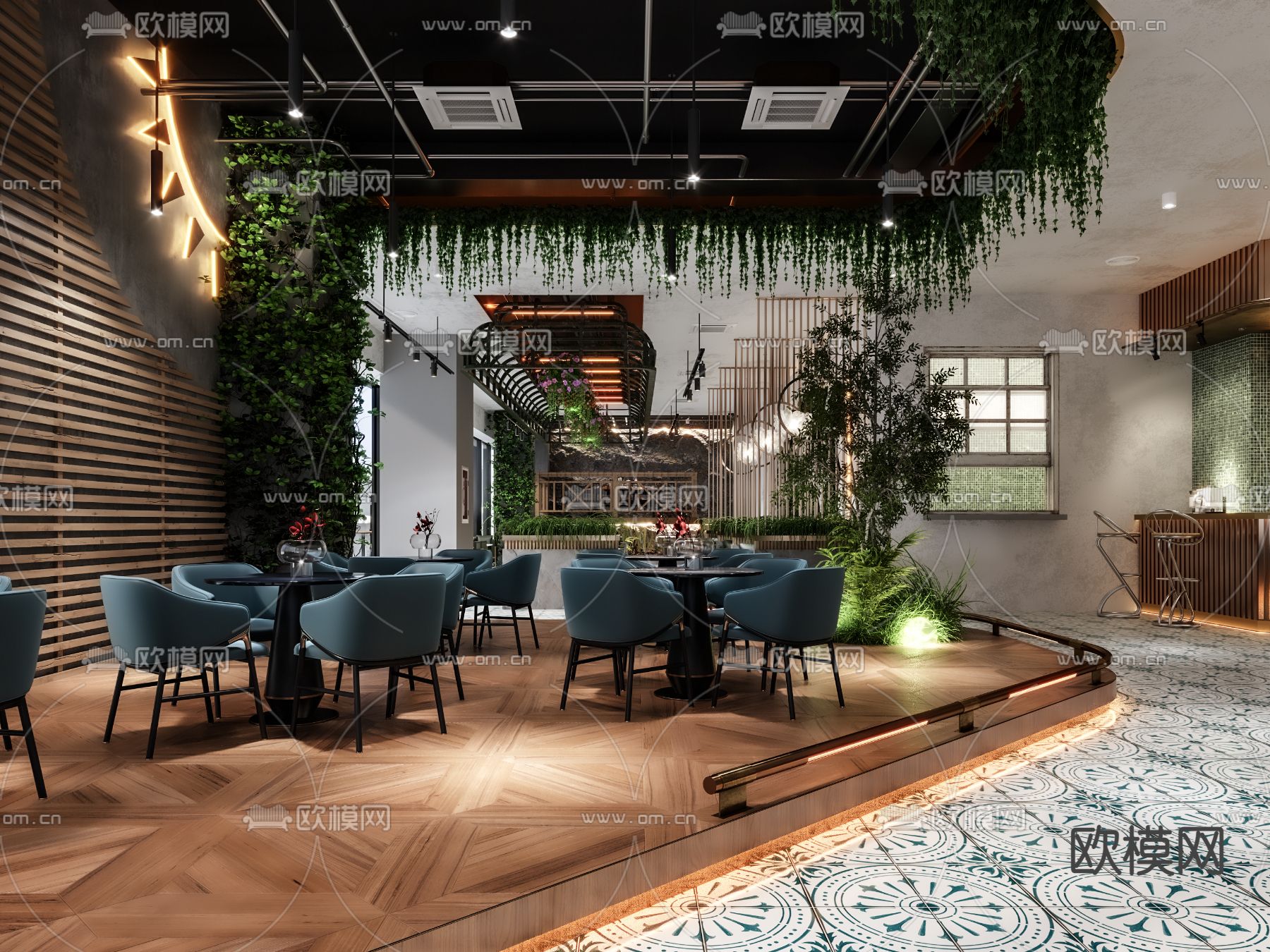 音乐餐厅 咖啡店 咖啡馆3d模型下载（渲染图3）