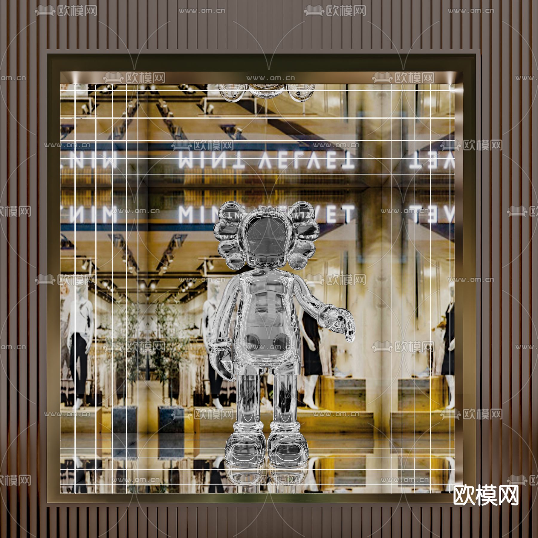 暴力熊橱窗3d模型下载（渲染图2）