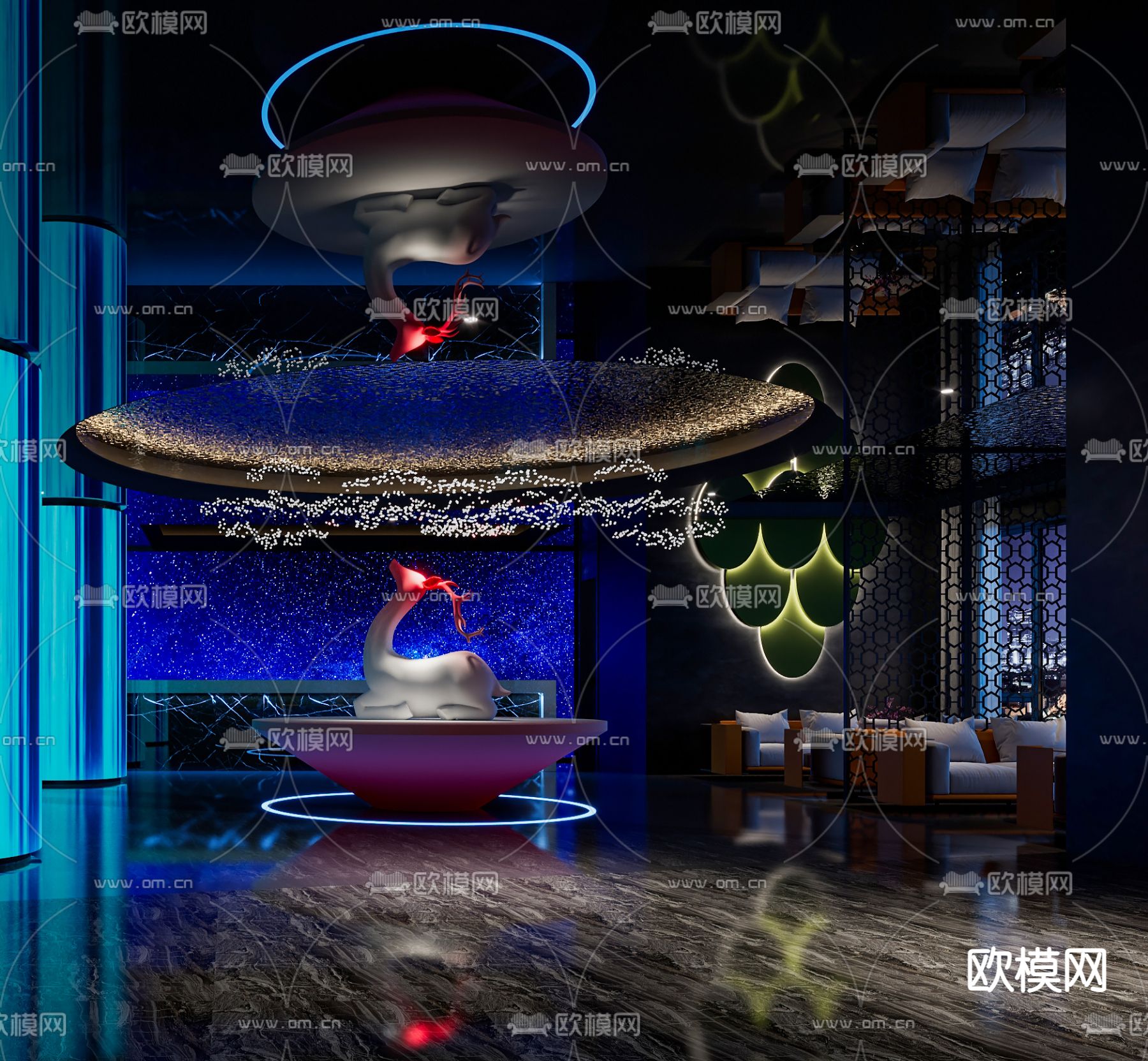 足浴店 沐足阁 水会3d模型下载（渲染图3）