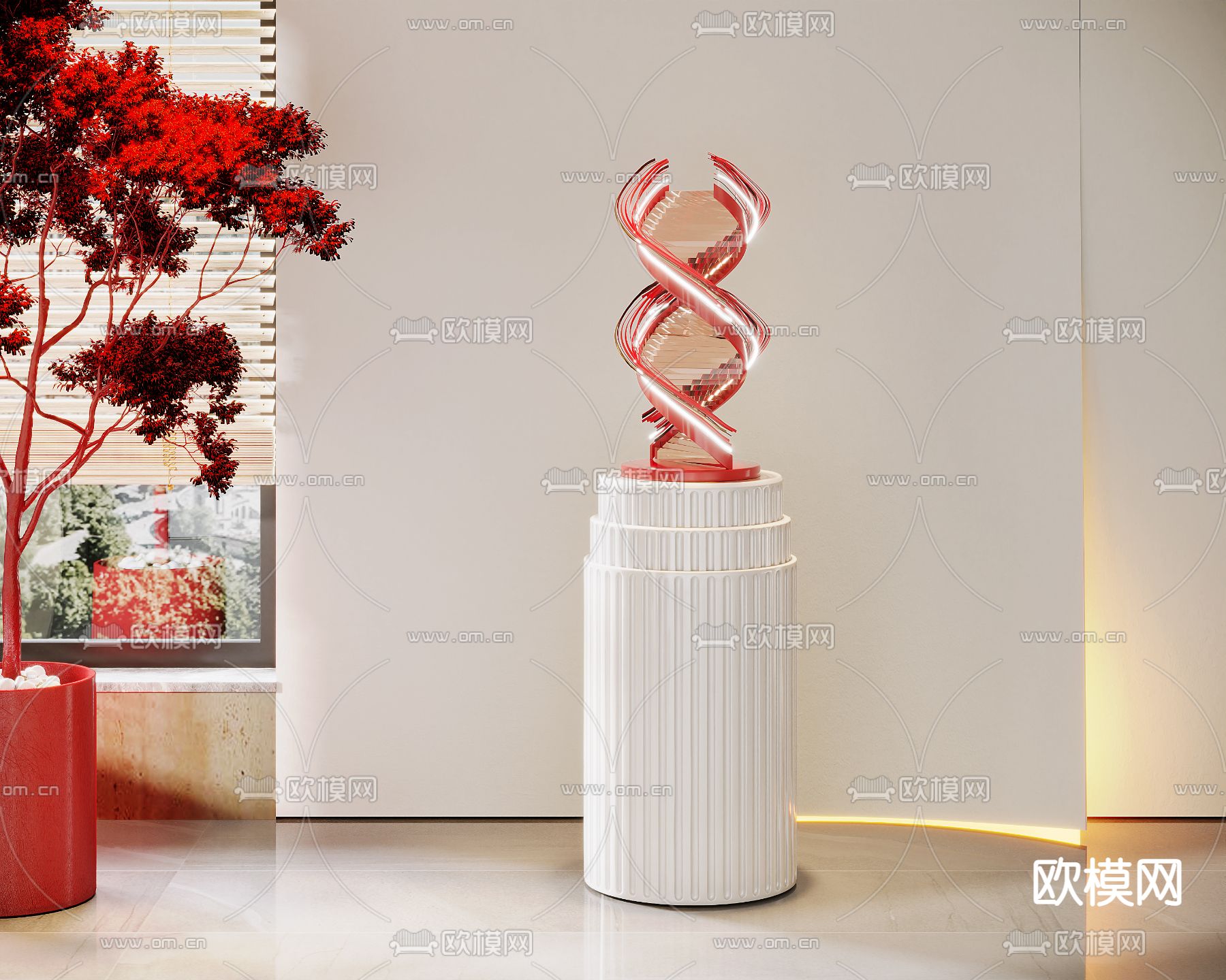 轻奢螺旋雕塑3d模型下载