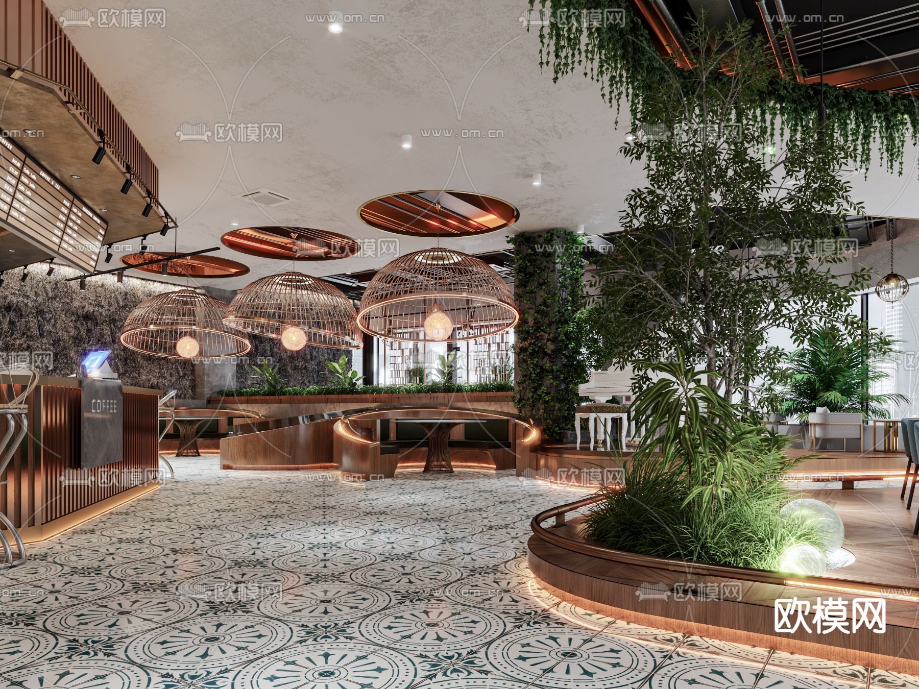 音乐餐厅 咖啡店 咖啡馆3d模型下载（渲染图4）