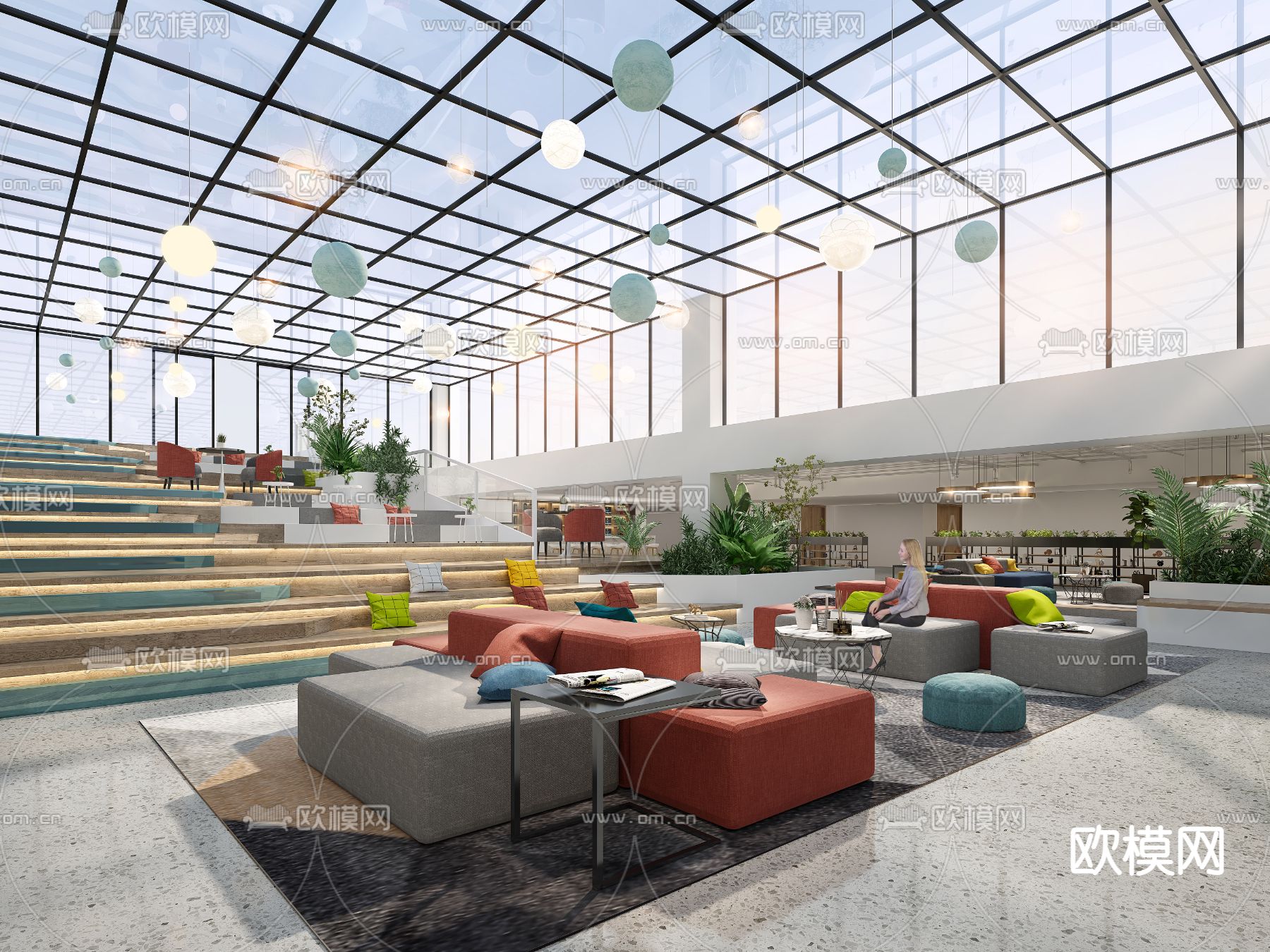办公室休息区3d模型下载
