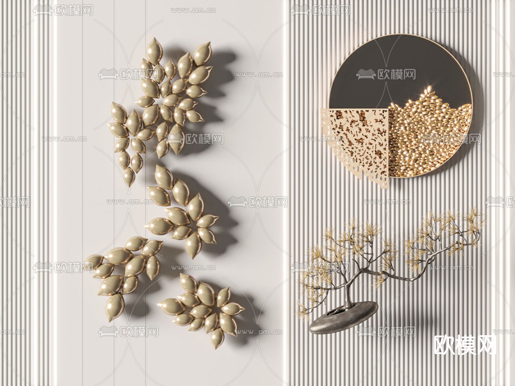 轻奢墙饰 挂件33d模型下载