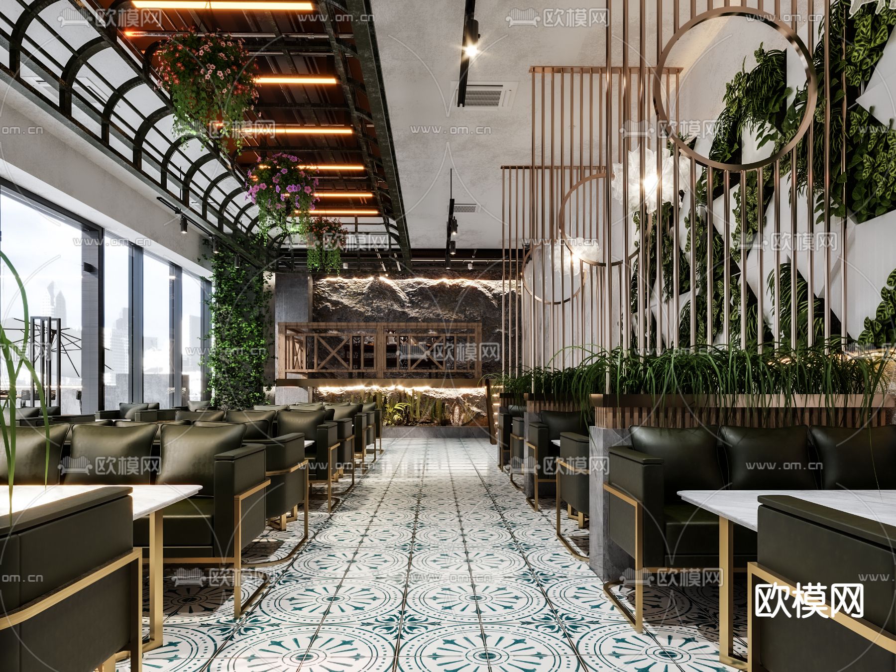 音乐餐厅 咖啡店 咖啡馆3d模型下载（渲染图1）