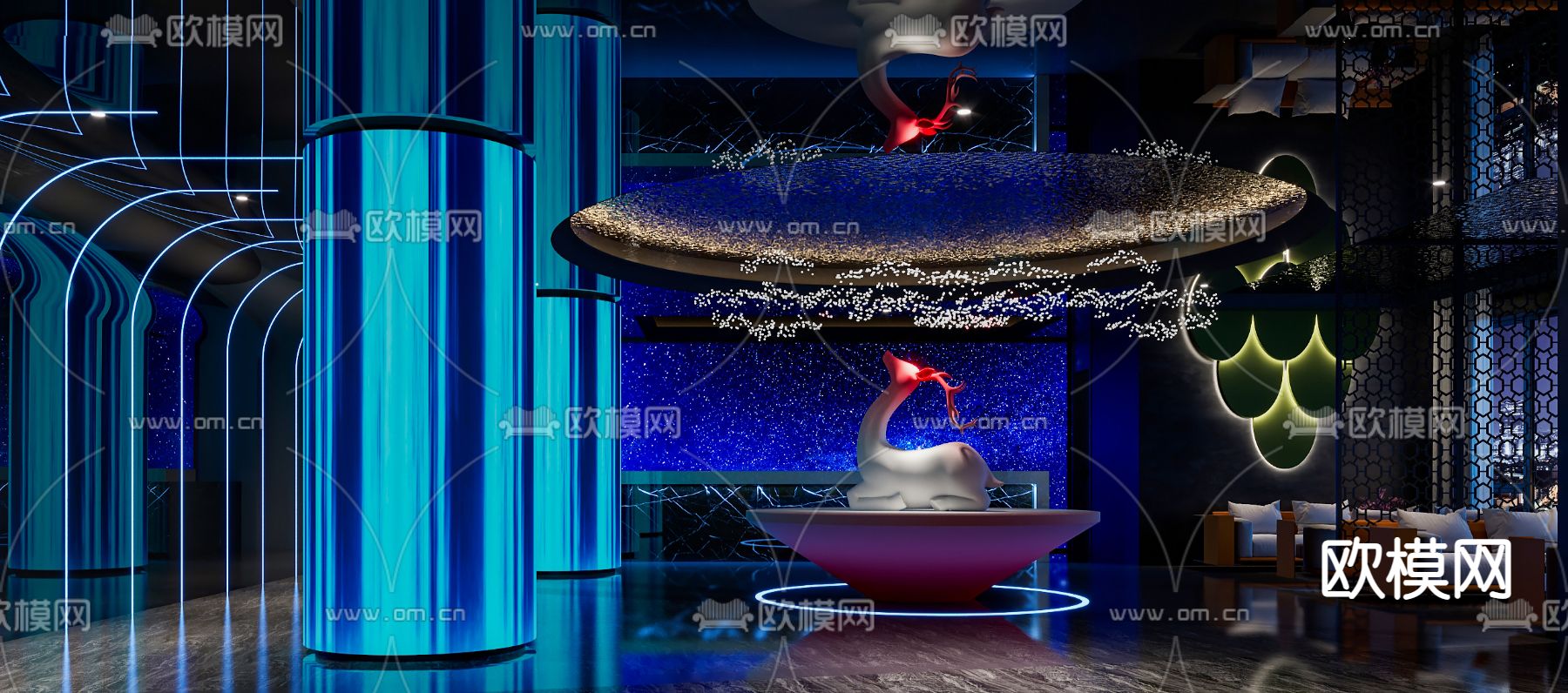 足浴店 沐足阁 水会3d模型下载（渲染图2）