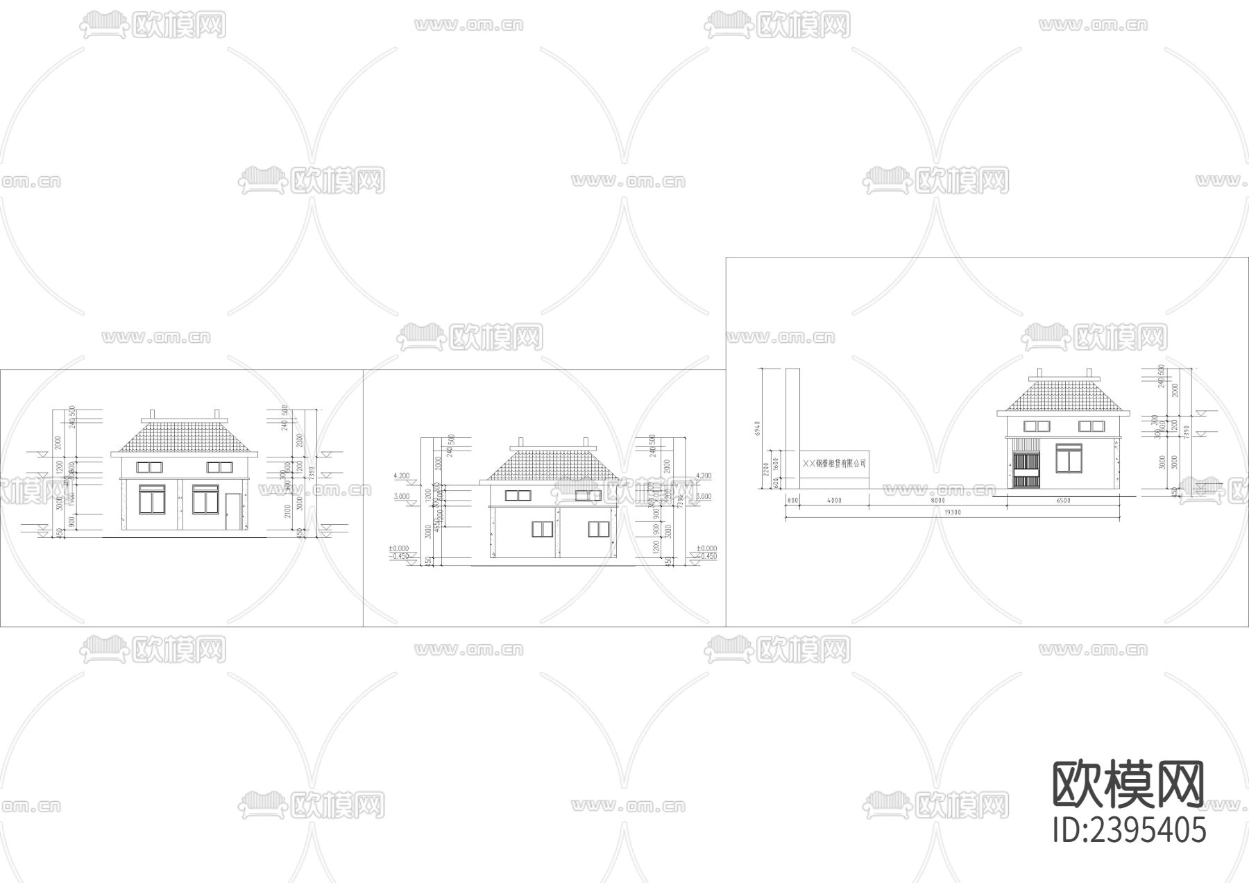 厂房门卫室设计cad施工图下载（渲染图1）