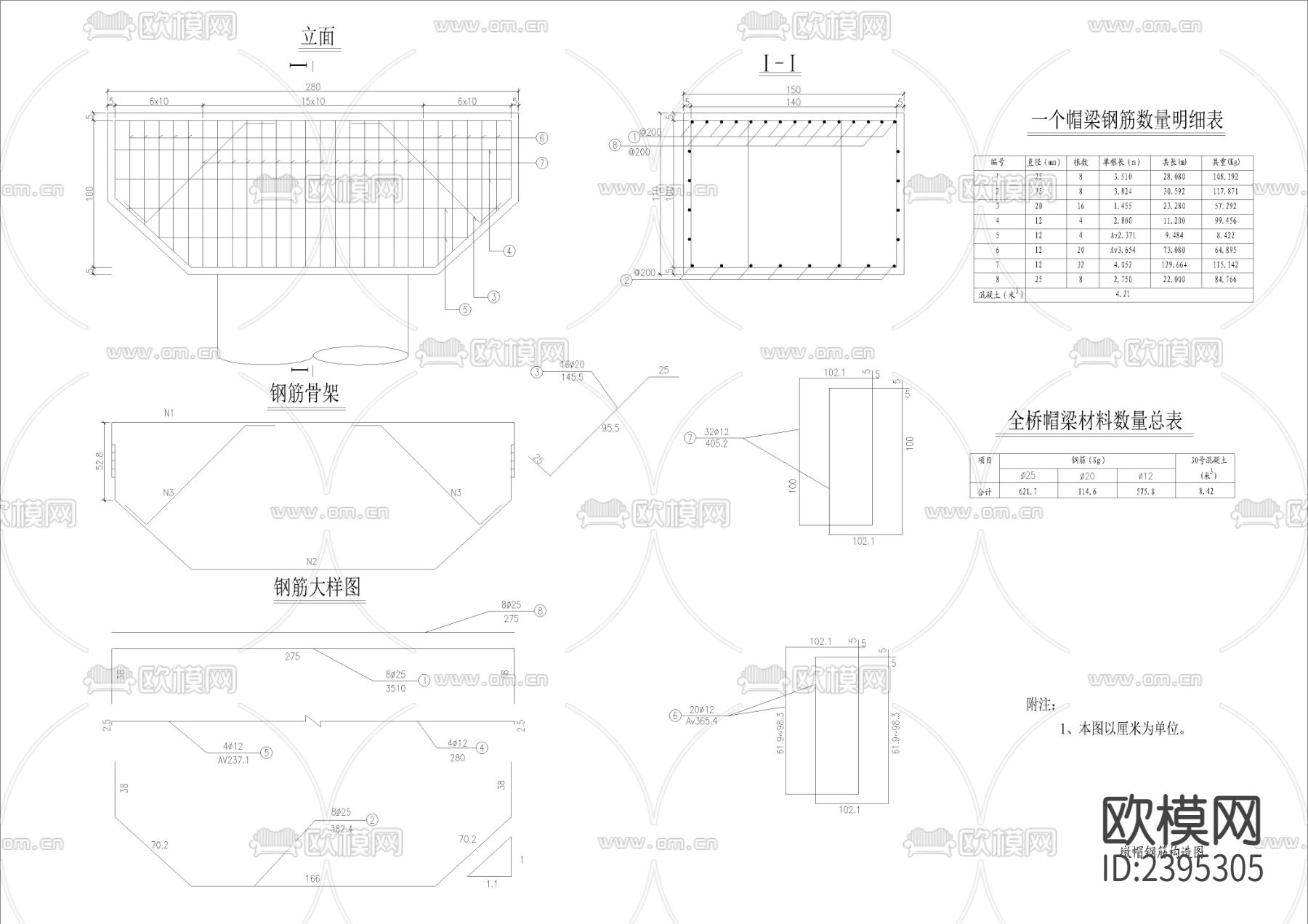 墩帽钢筋节点大样下载（渲染图1）