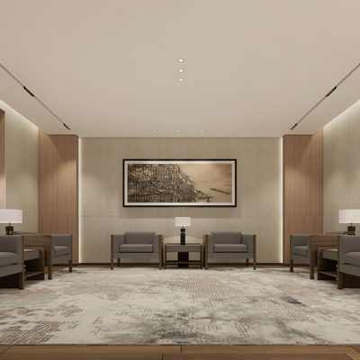  现代会客接待区su模型 