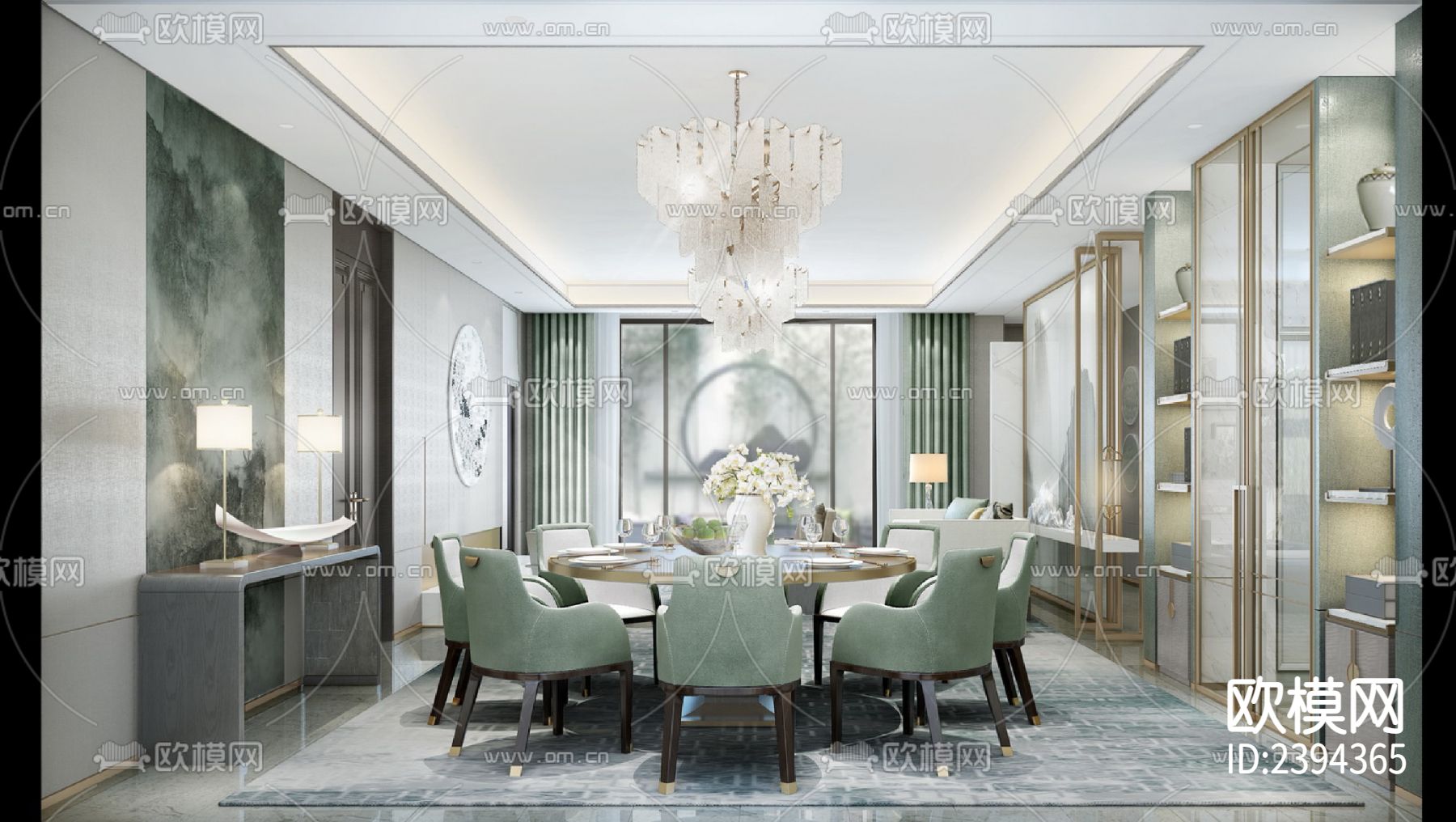 别墅样板间cad施工图下载（渲染图3）